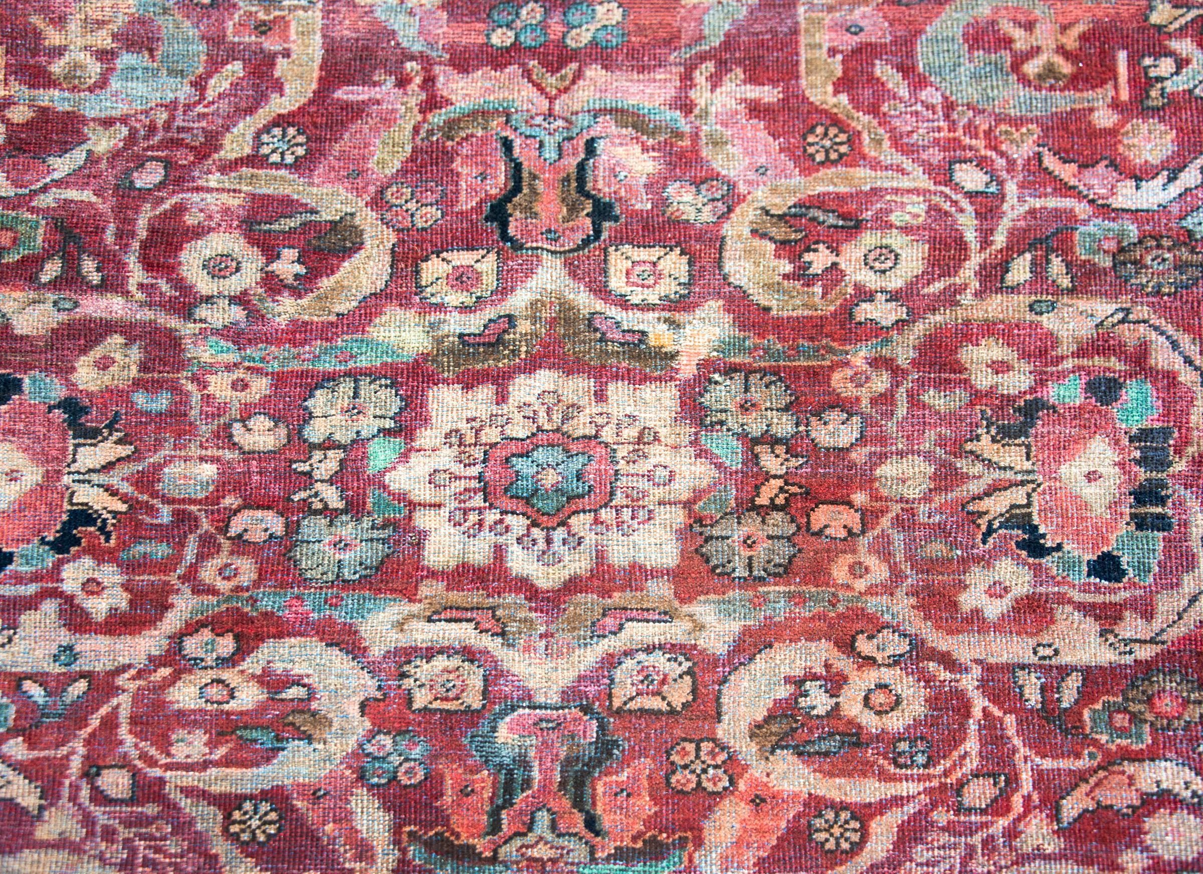 Hand-Knotted Early 20th Century Persian Mahal Rug For Sale