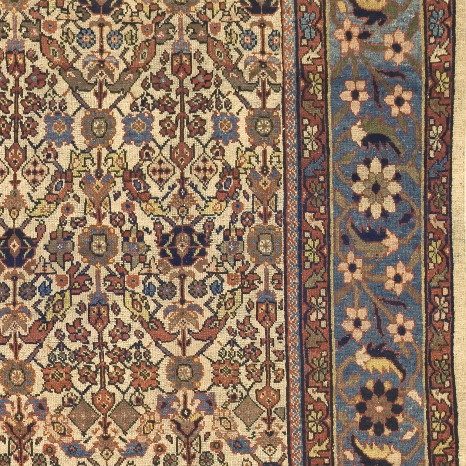 Wool Early 20th Century Persian Mahal Rug For Sale