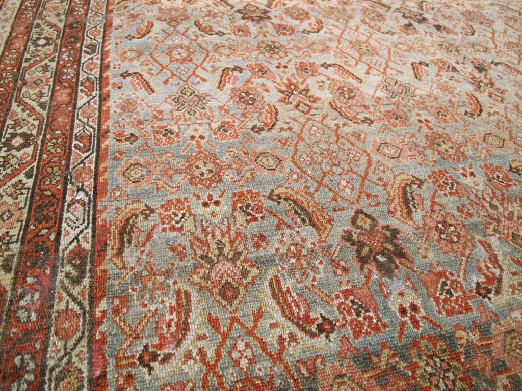 Hand-Knotted Early 20th Century Persian Malayer Accent Rug For Sale