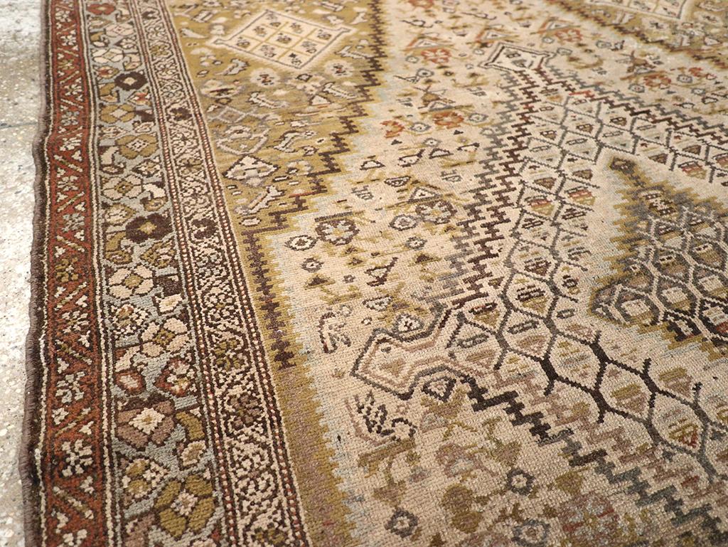 Hand-Knotted Early 20th Century Persian Malayer Accent Rug For Sale