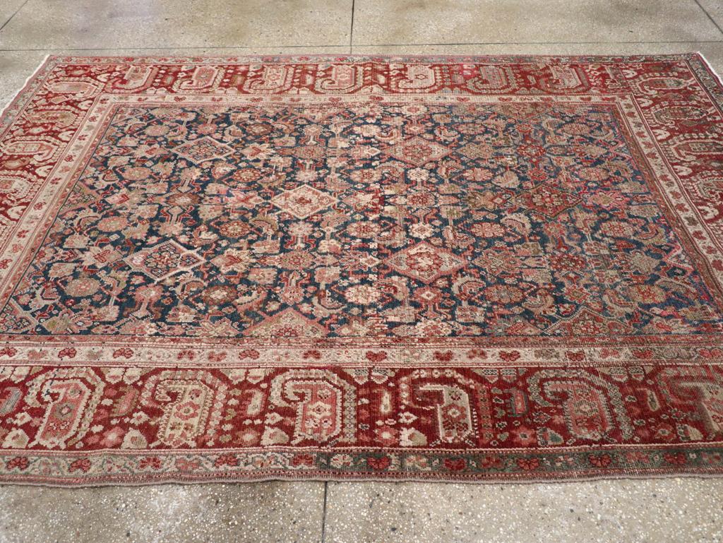 Early 20th Century Persian Malayer Accent Rug In Excellent Condition For Sale In New York, NY