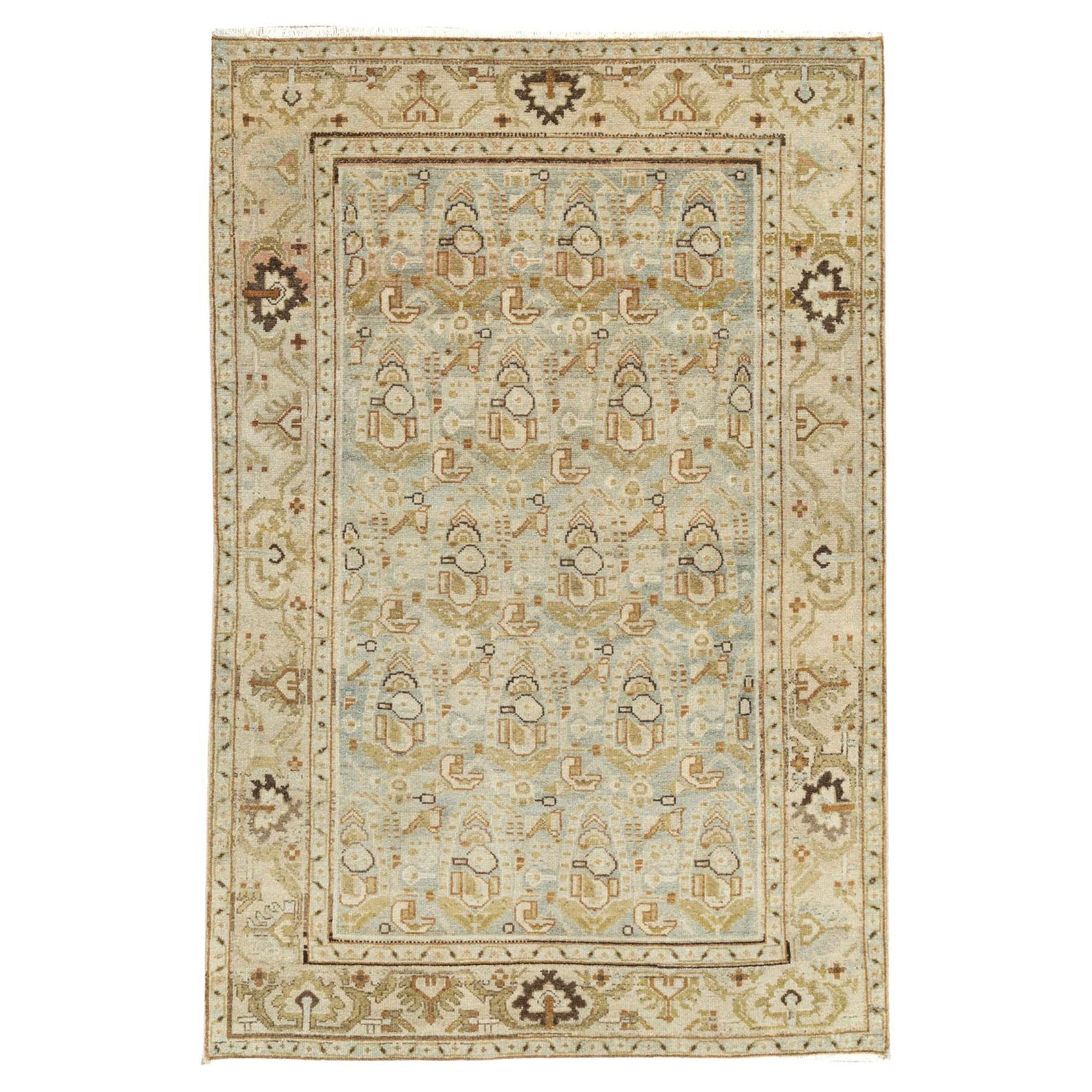Tapis d'appoint persan Malayer du début du 20e siècle