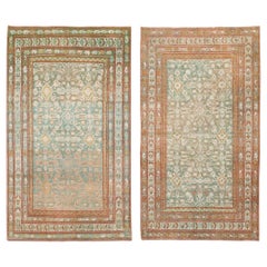 Pair Of Early 20th Century Persian Malayer Accent Rugs