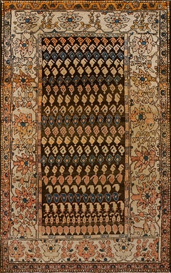 Antique Early 20th Century Persian Malayer Paisley Carpet ( 4' x 6'5" - 122 x 196 )