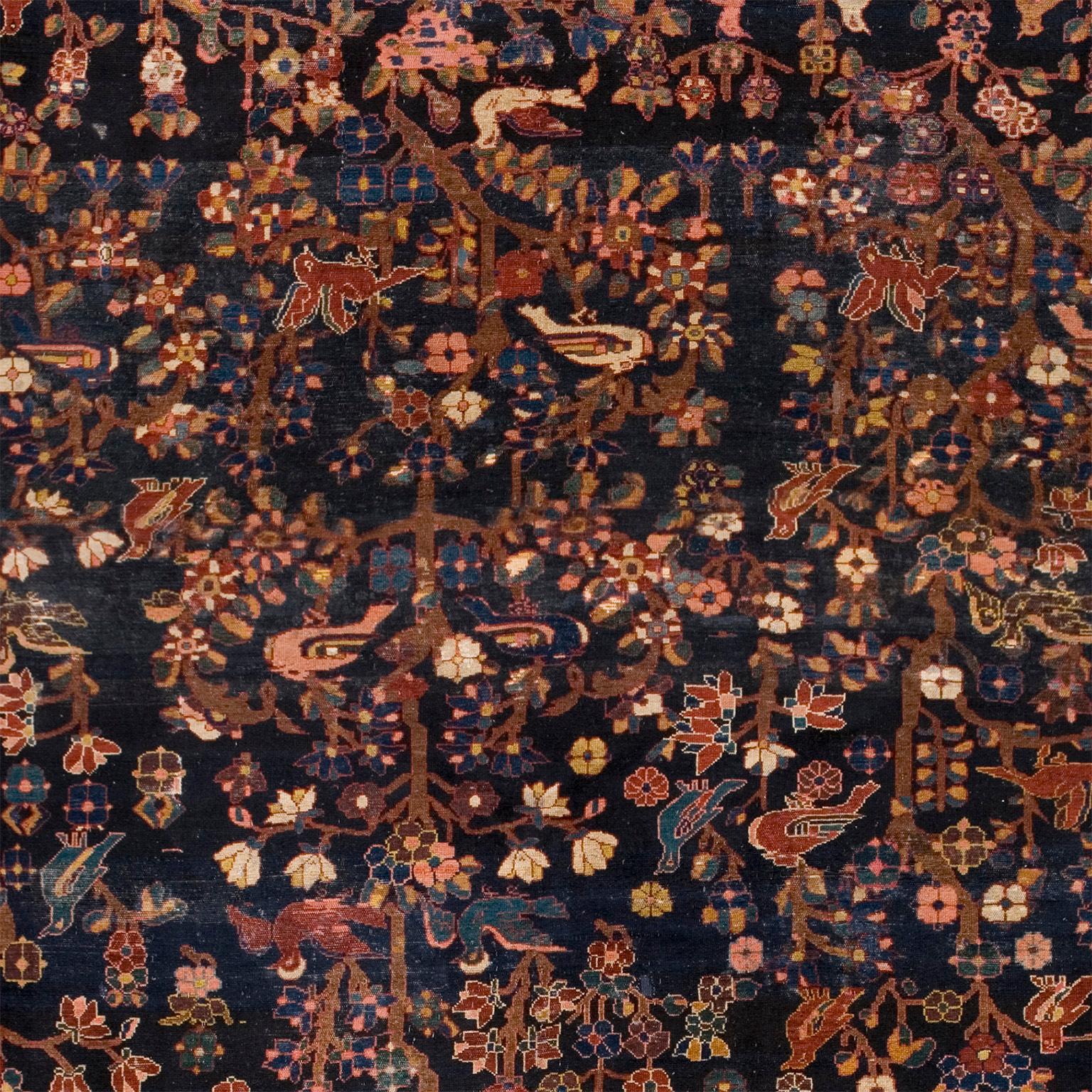 Hand-Knotted Early 20th Century Persian Malayer Rug For Sale
