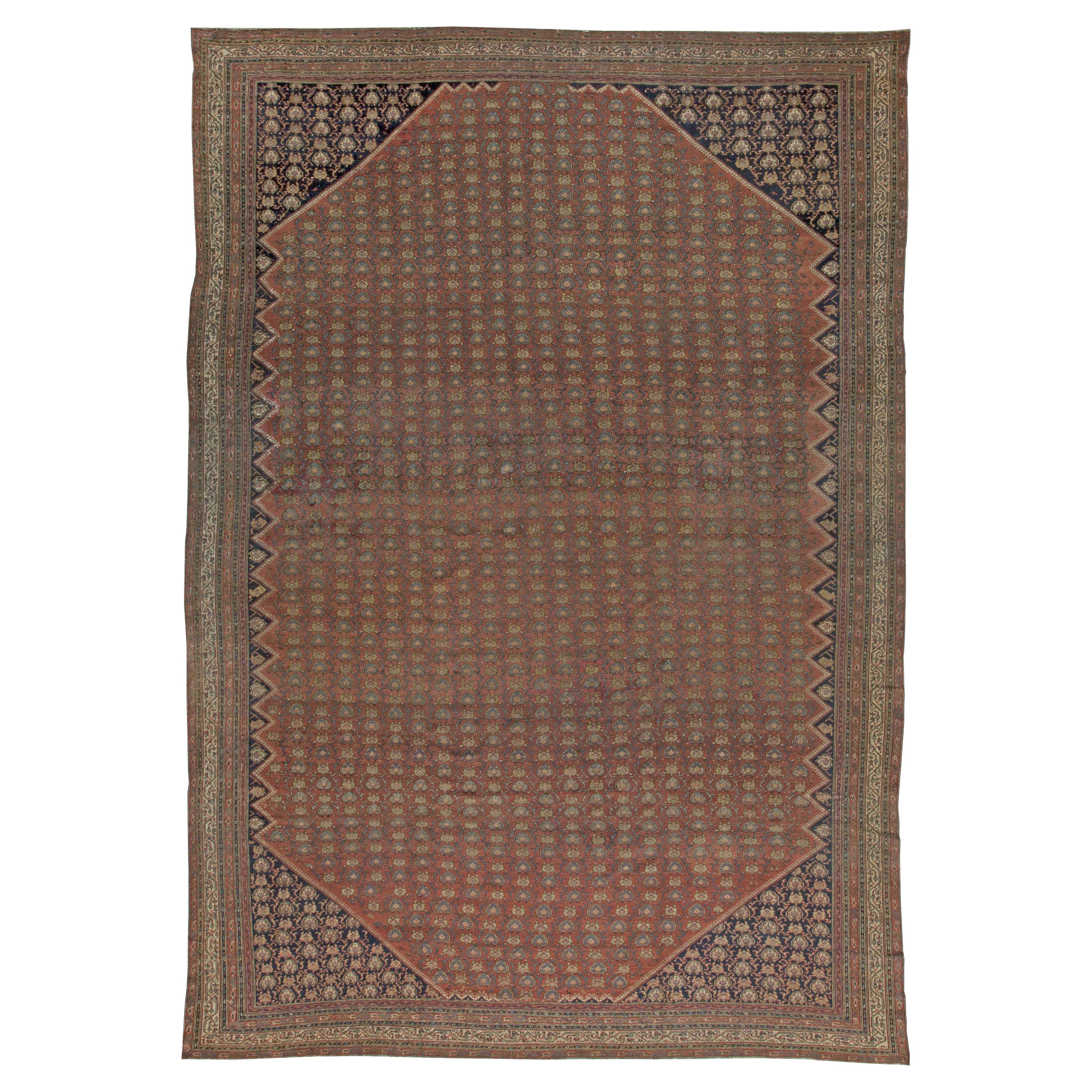 Early 20th Century Persian Malayer Red Wool Rug For Sale