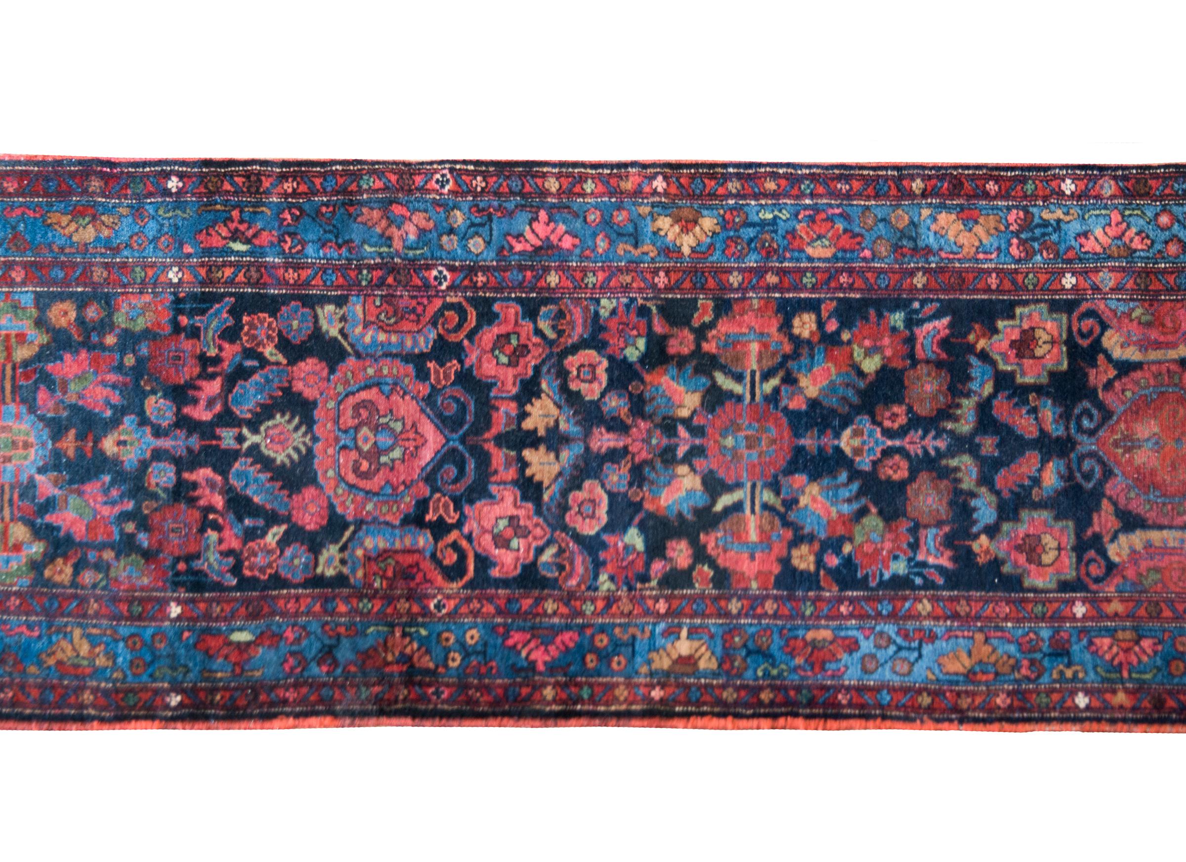 Hand-Knotted Early 20th Century Persian Malayer Runner For Sale
