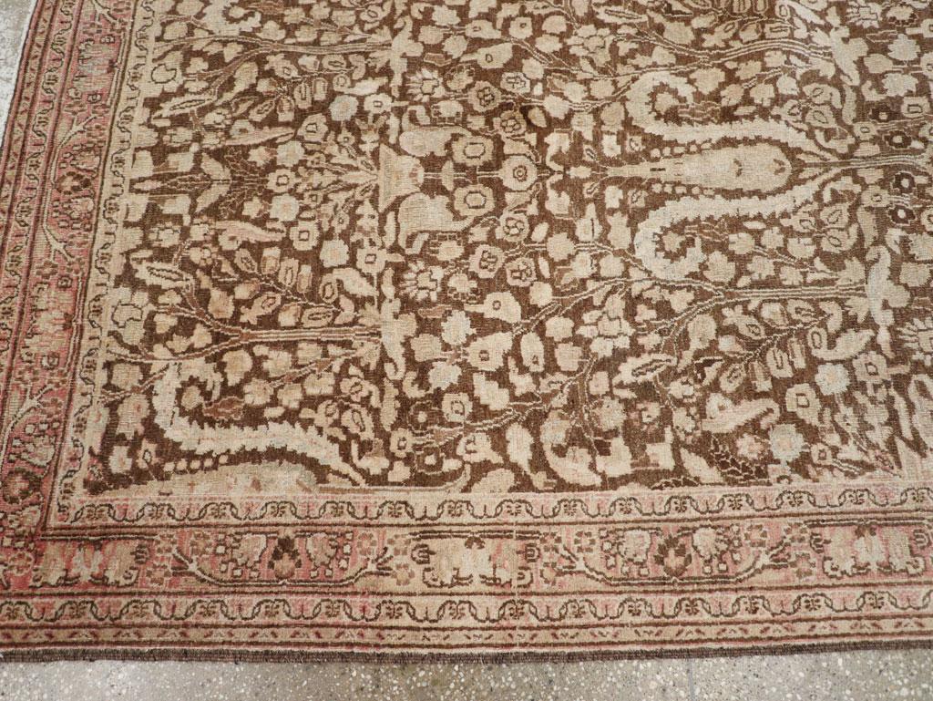 Alfombra persa de acento Mashad de principios del siglo XX Anudado a mano en venta