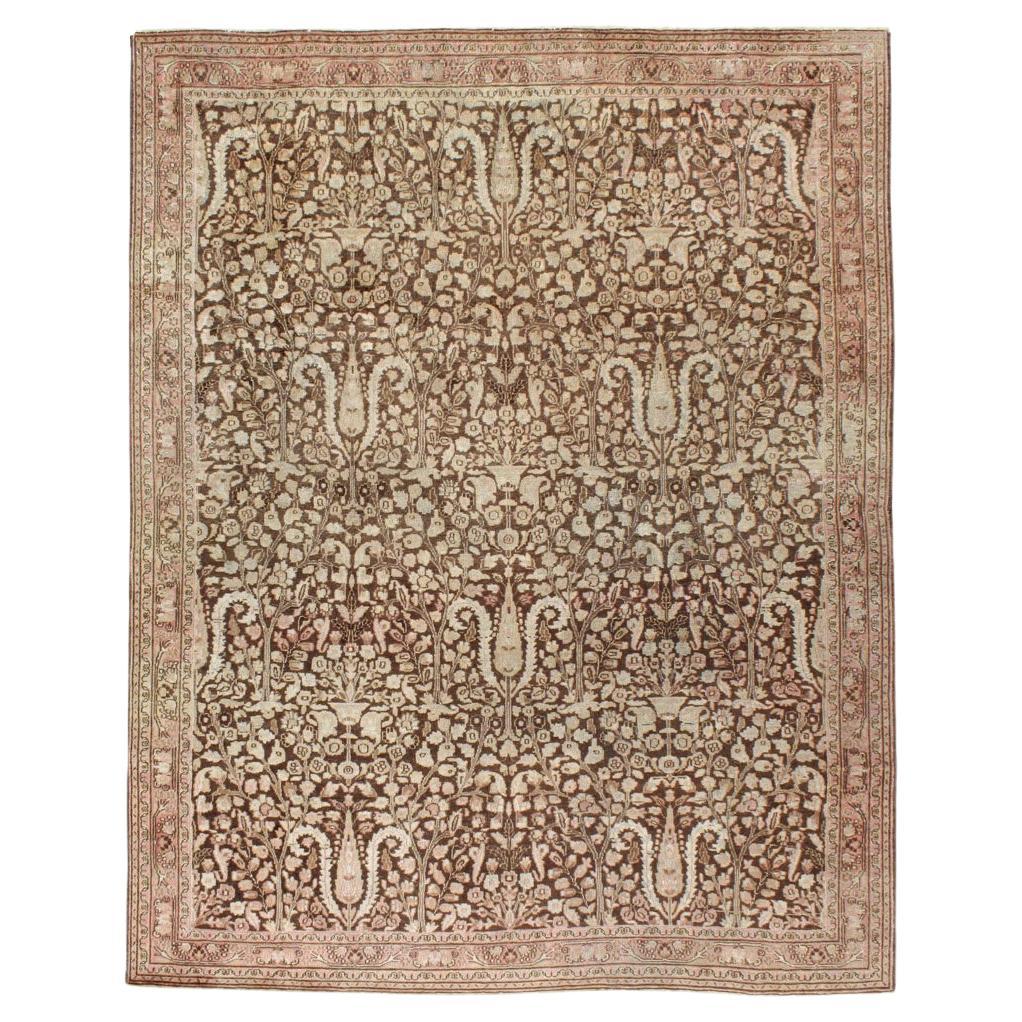Alfombra persa de acento Mashad de principios del siglo XX