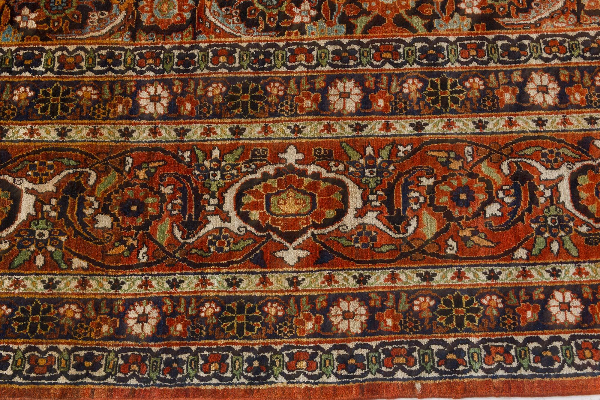 Wool Early 20th Century Persian Meshad Rug For Sale