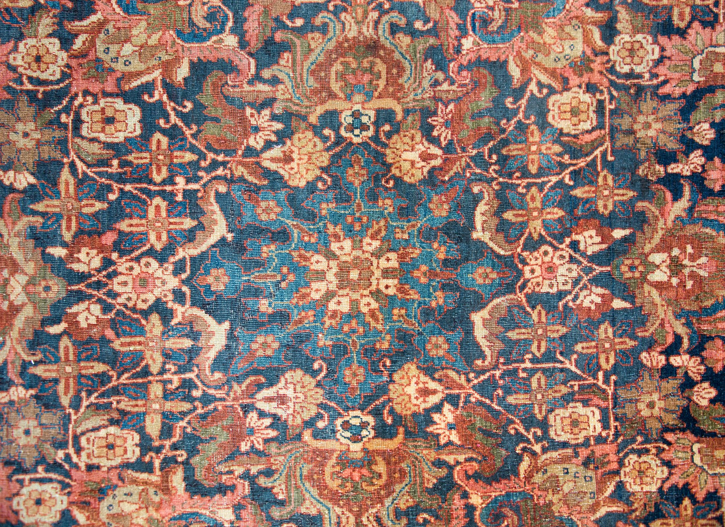 Wool Early 20th Century Persian Meshkabad Rug For Sale