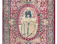 Early 20th Century Persian Pictorial Lavar Kirman Rug