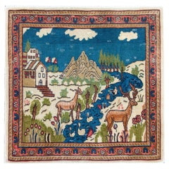 Tapis persan pictural Tabriz du début du 20e siècle