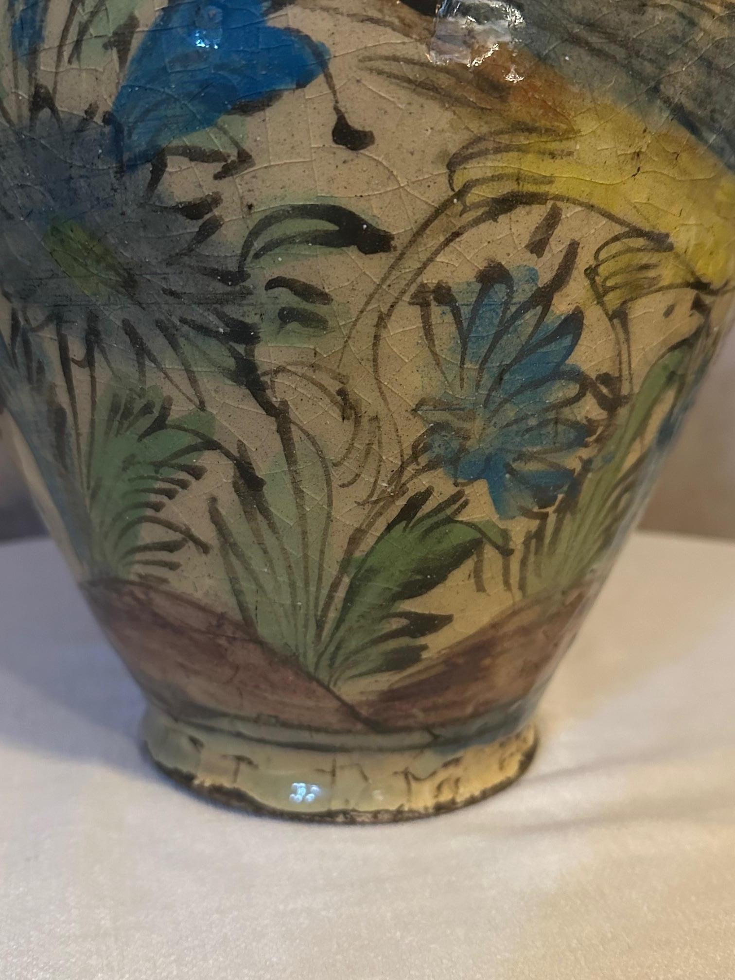 Early 20th Century Early 20th century Persian Qajar-Dynasty Pottery Vase, 1900s For Sale