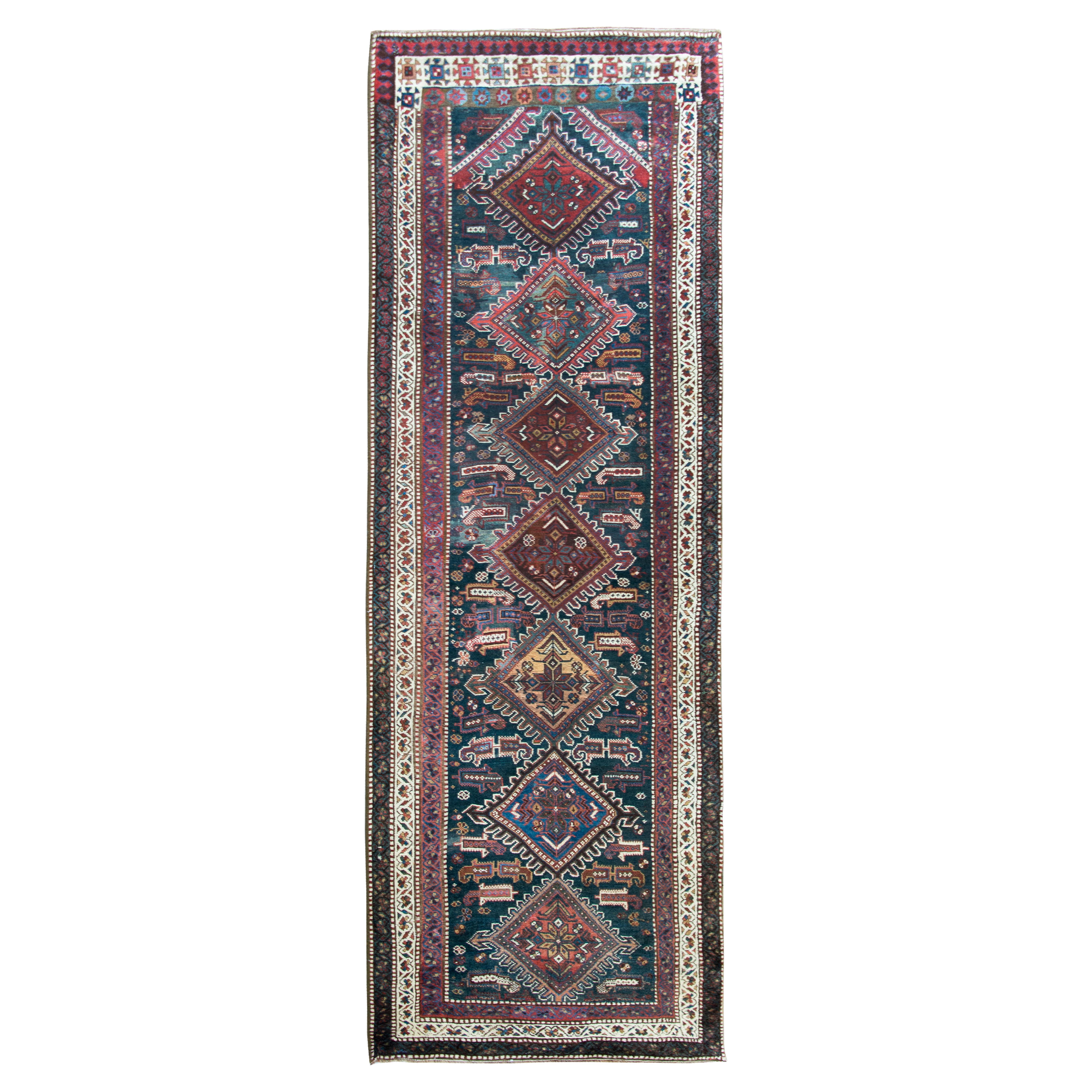Early 20th Century Persian Qashqai Runner For Sale