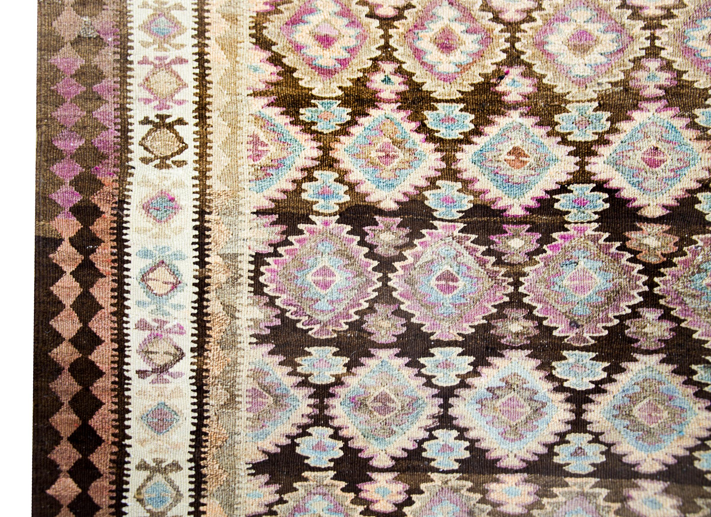 Mid-20th Century Early 20th Century Persian Qazvin Kilim For Sale