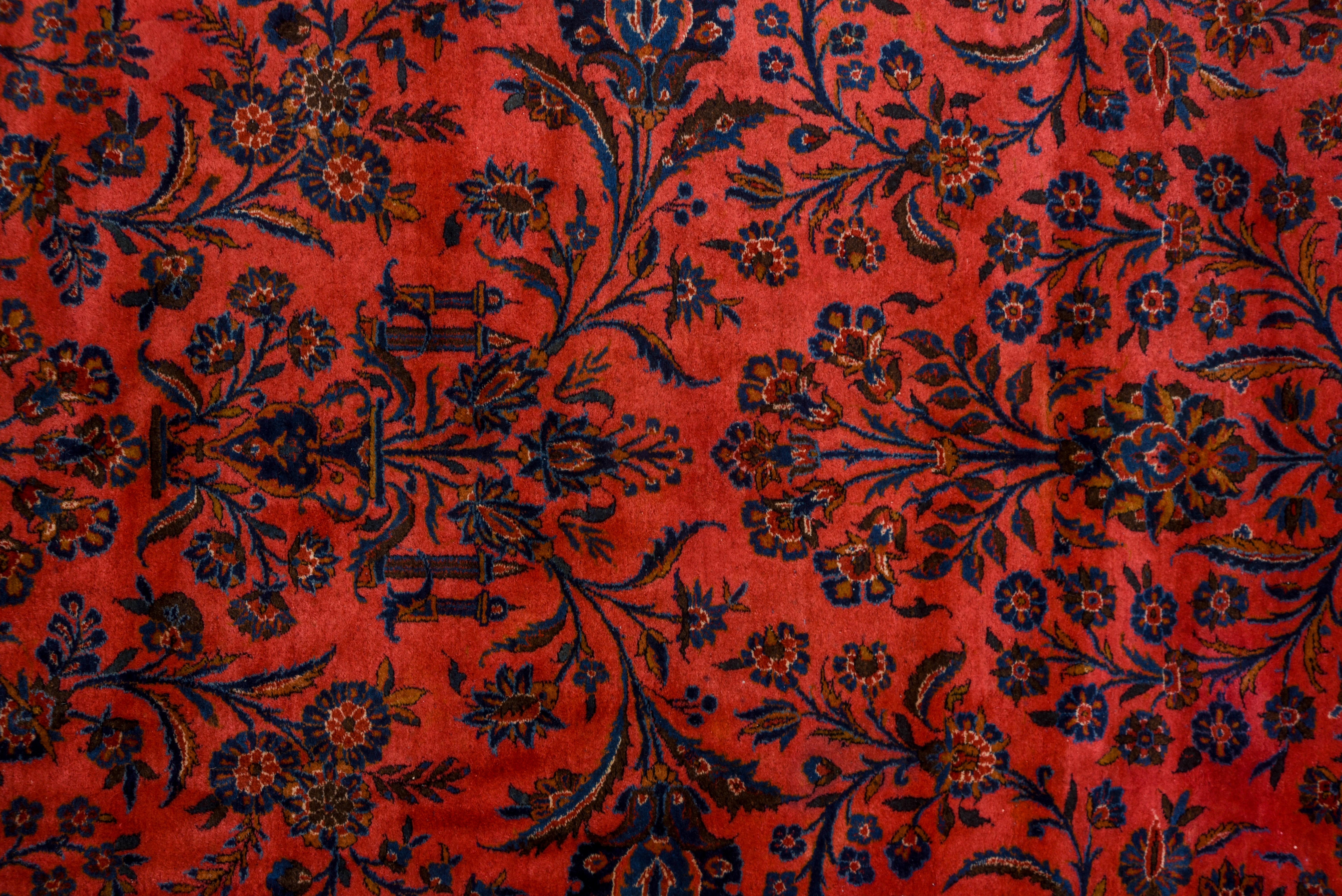 Hand-Knotted Early 20th Century Persian Red Kashan Mansion Carpet For Sale