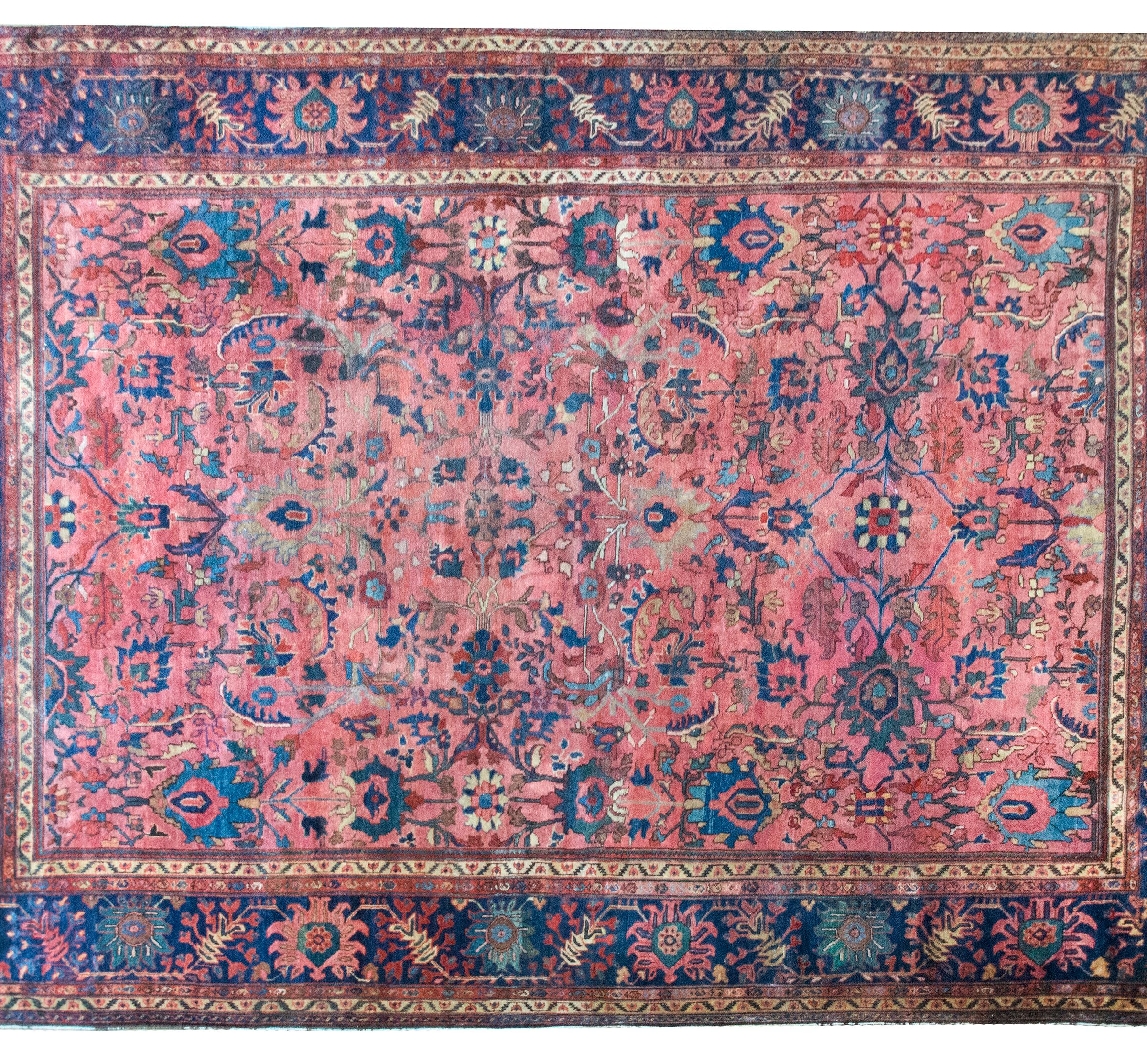 Hand-Knotted Early 20th Century Persian Sarouk Farahan For Sale