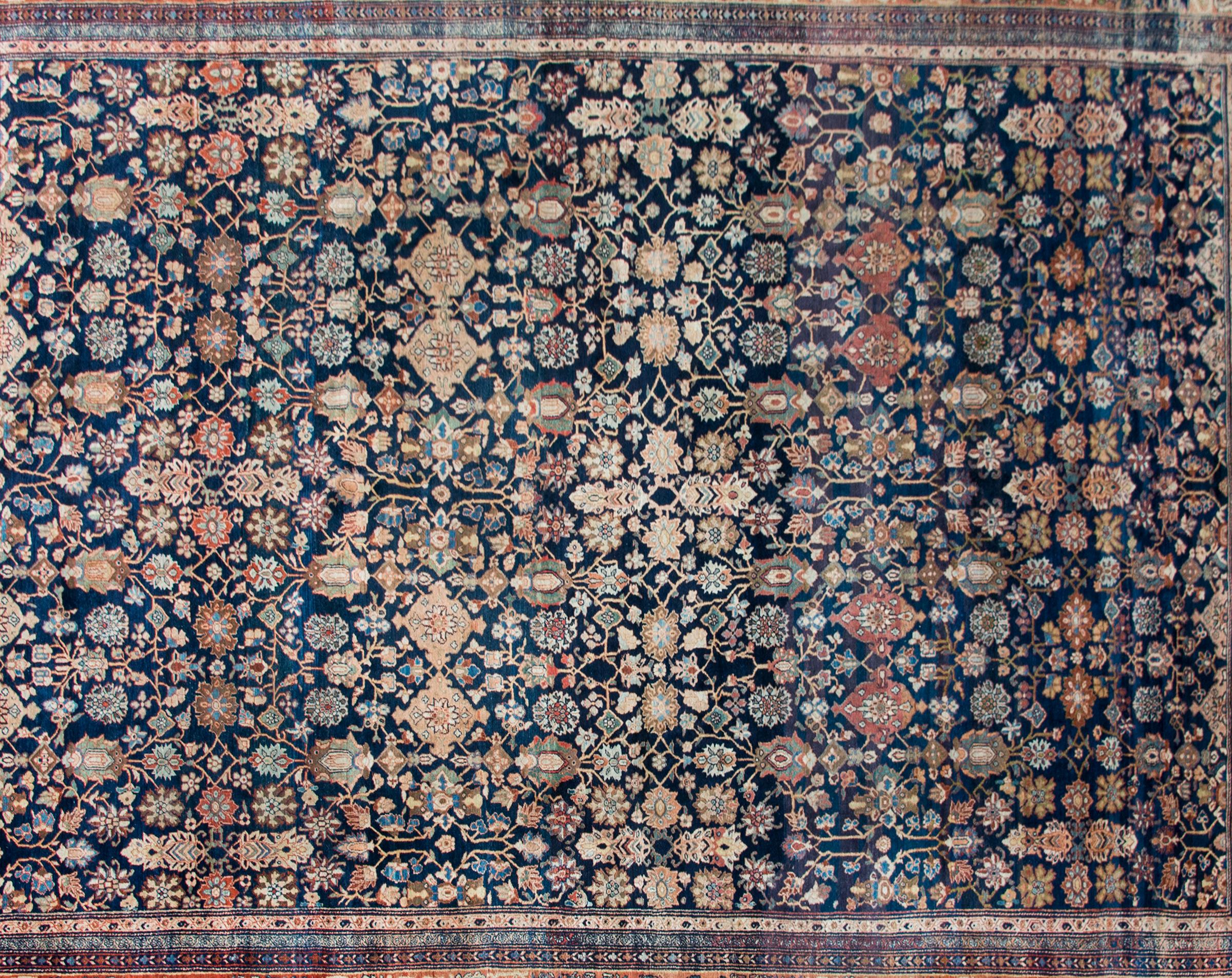 Hand-Knotted Early 20th Century Persian Sarouk Farahan Rug For Sale
