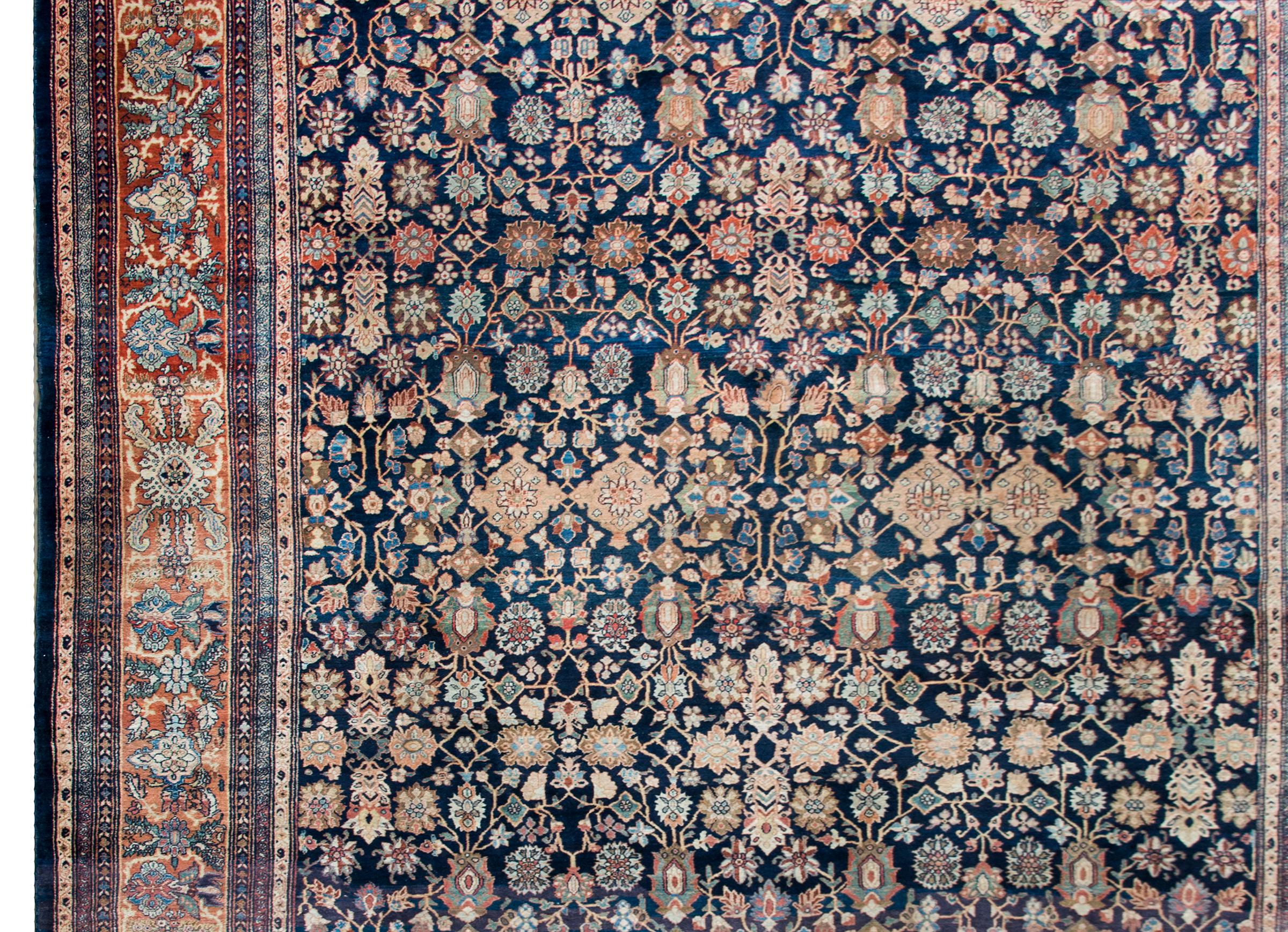 Wool Early 20th Century Persian Sarouk Farahan Rug For Sale