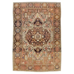 Early 20th Century Persian Sarouk Farahan Throw Rug