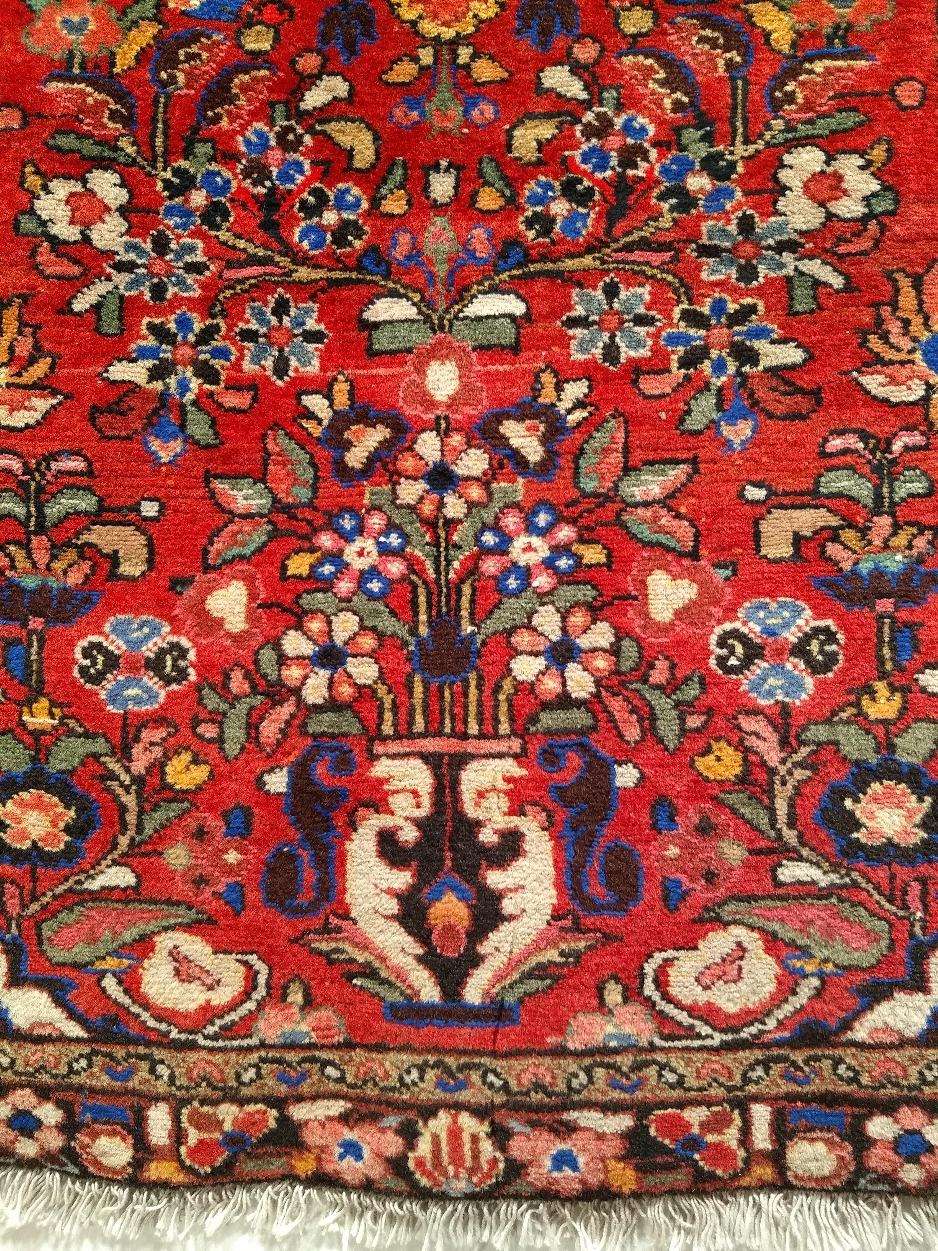 Persischer Sarouk- Lilien-Teppich aus dem frühen 20. Jahrhundert im Angebot 7