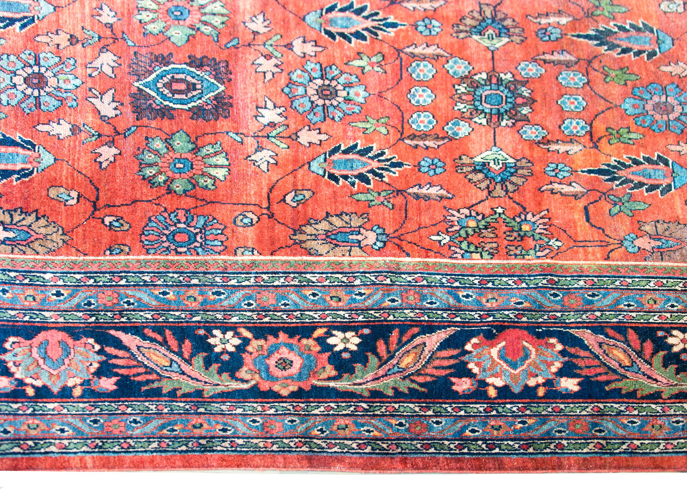 Hand-Knotted Early 20th Century Persian Sarouk Mahal Rug For Sale