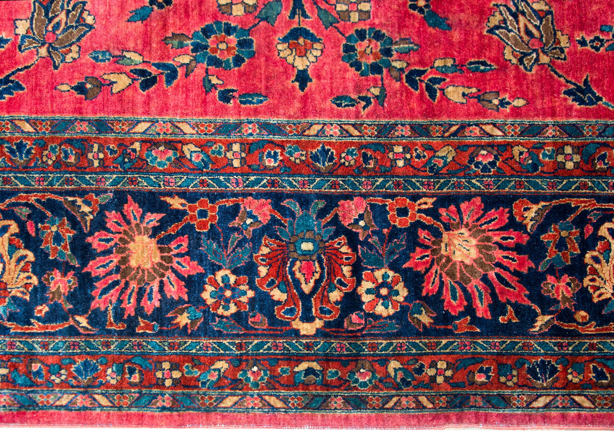 Hand-Knotted Early 20th Century Persian Sarouk Mahal Rug For Sale