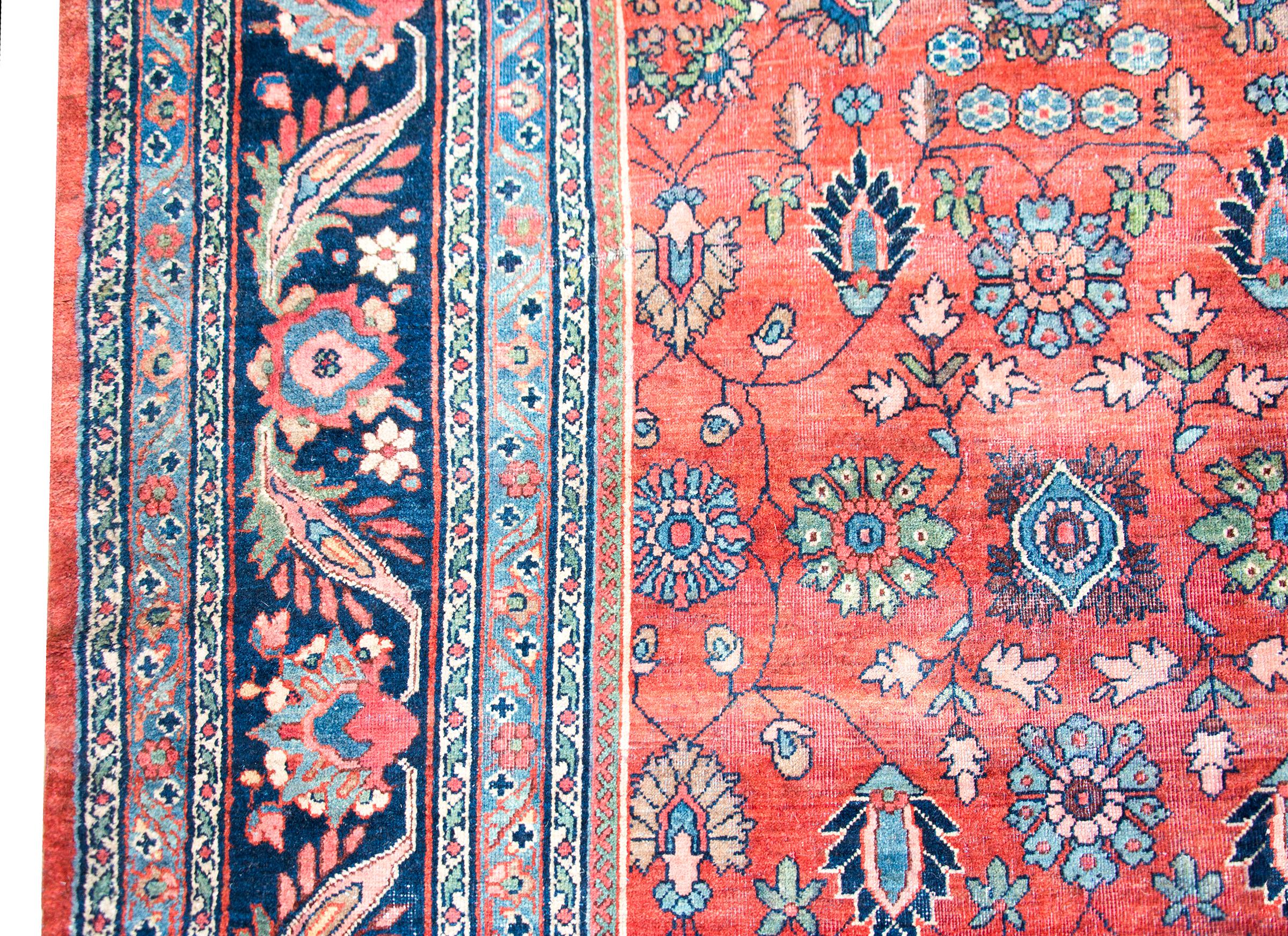 Inizio XX secolo Tappeto persiano Sarouk Mahal dei primi del Novecento in vendita