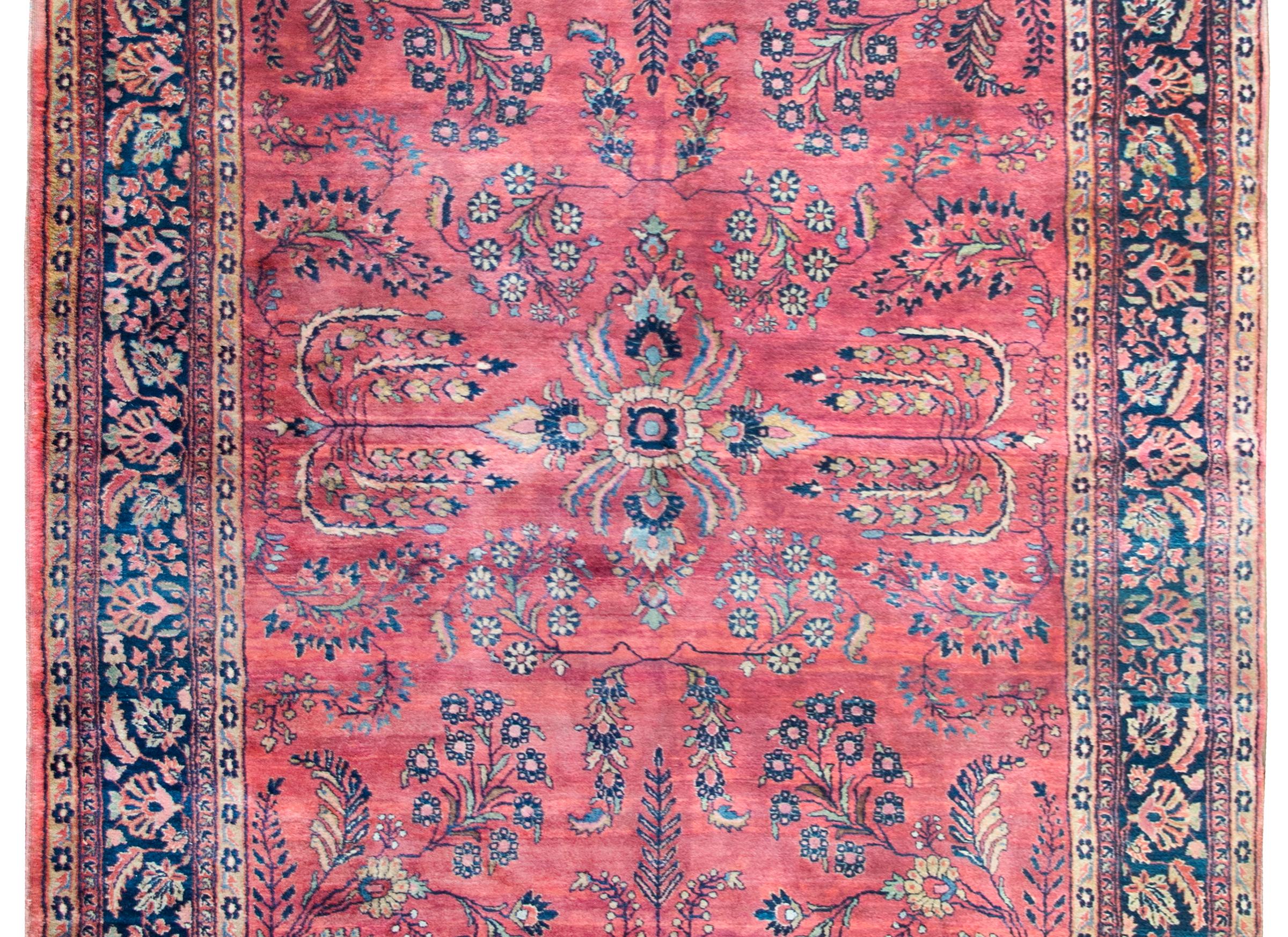 Sarouk Farahan Early 20th Century Persian Sarouk Mohajeran Rug For Sale