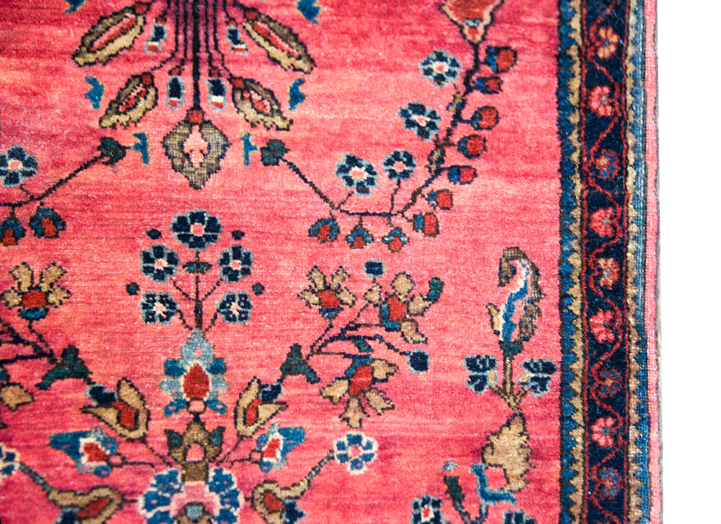 Hand-Knotted Early 20th Century Persian Sarouk Mohajeran Rug For Sale