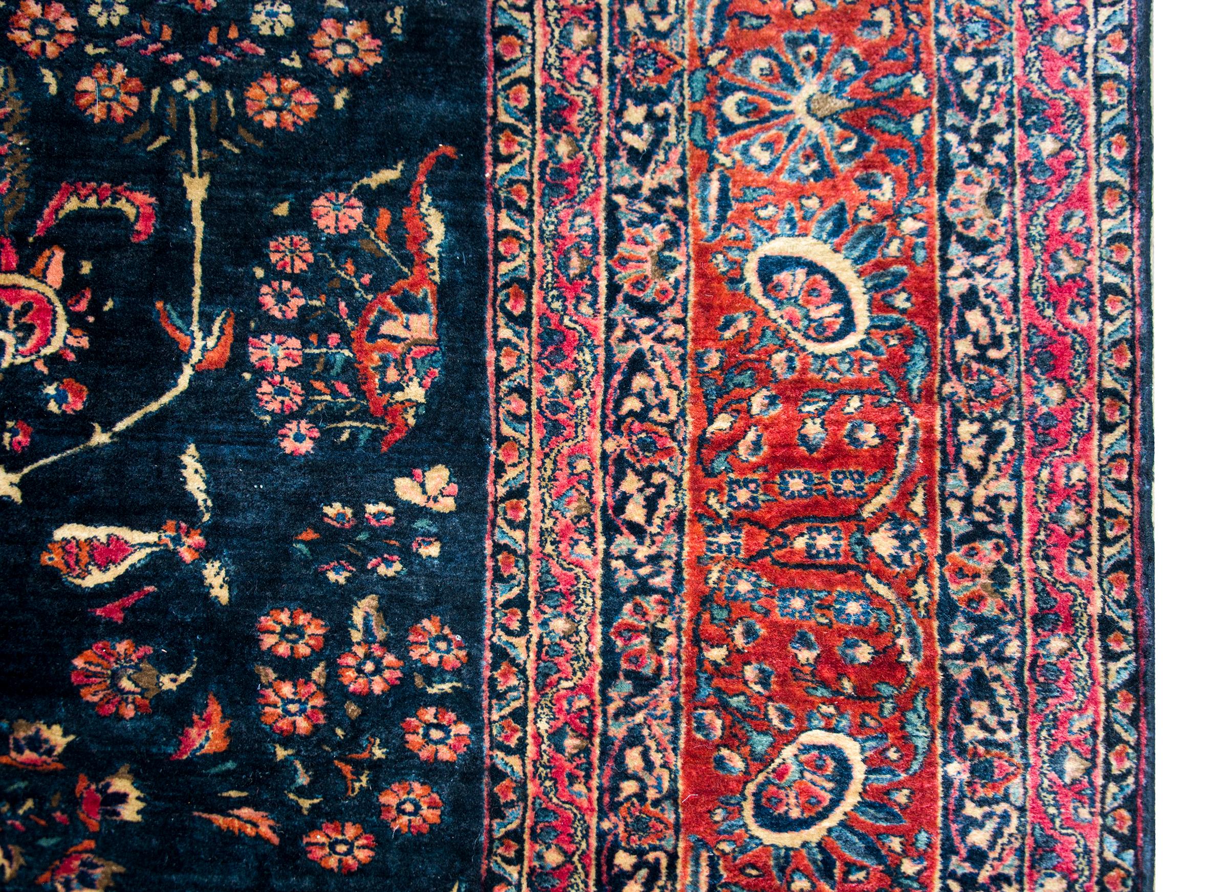 Wool Early 20th Century Persian Sarouk Mohajeran Rug For Sale