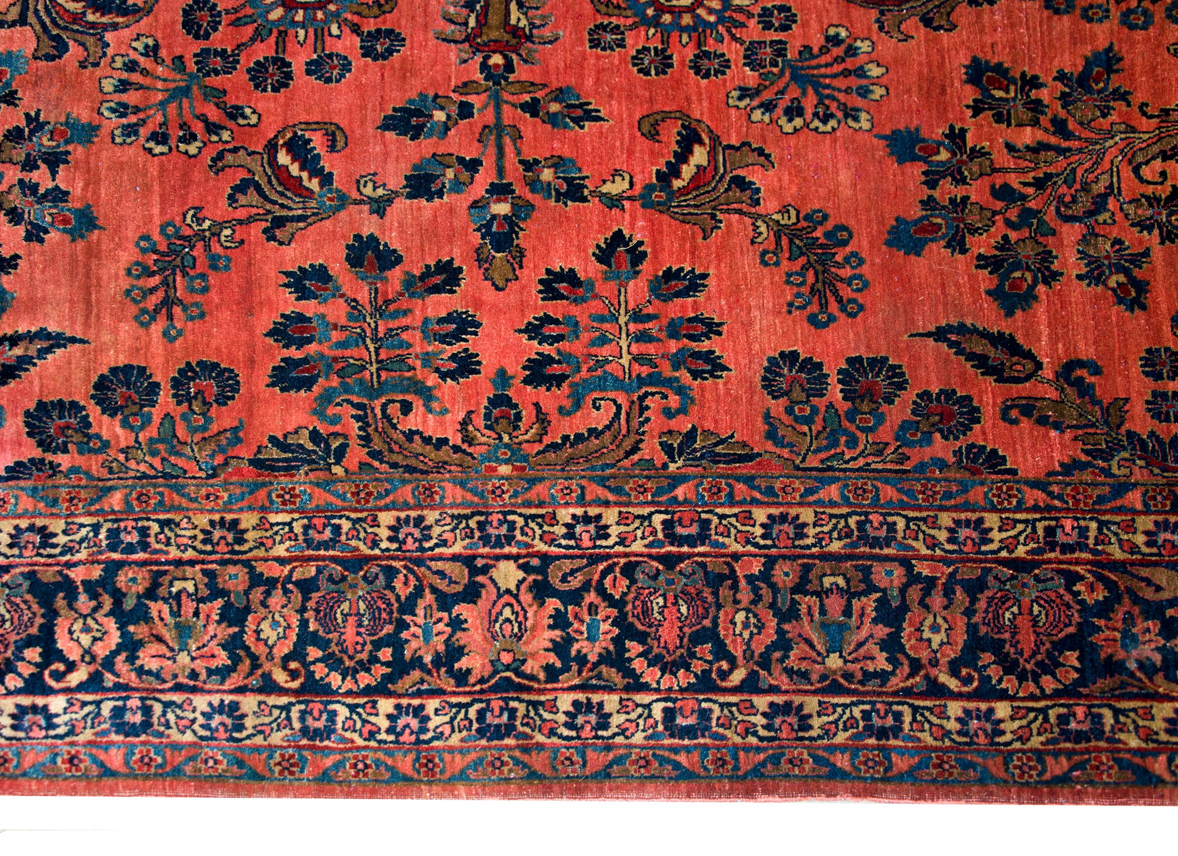 Wool Early 20th Century Persian Sarouk Mohajeran Rug For Sale