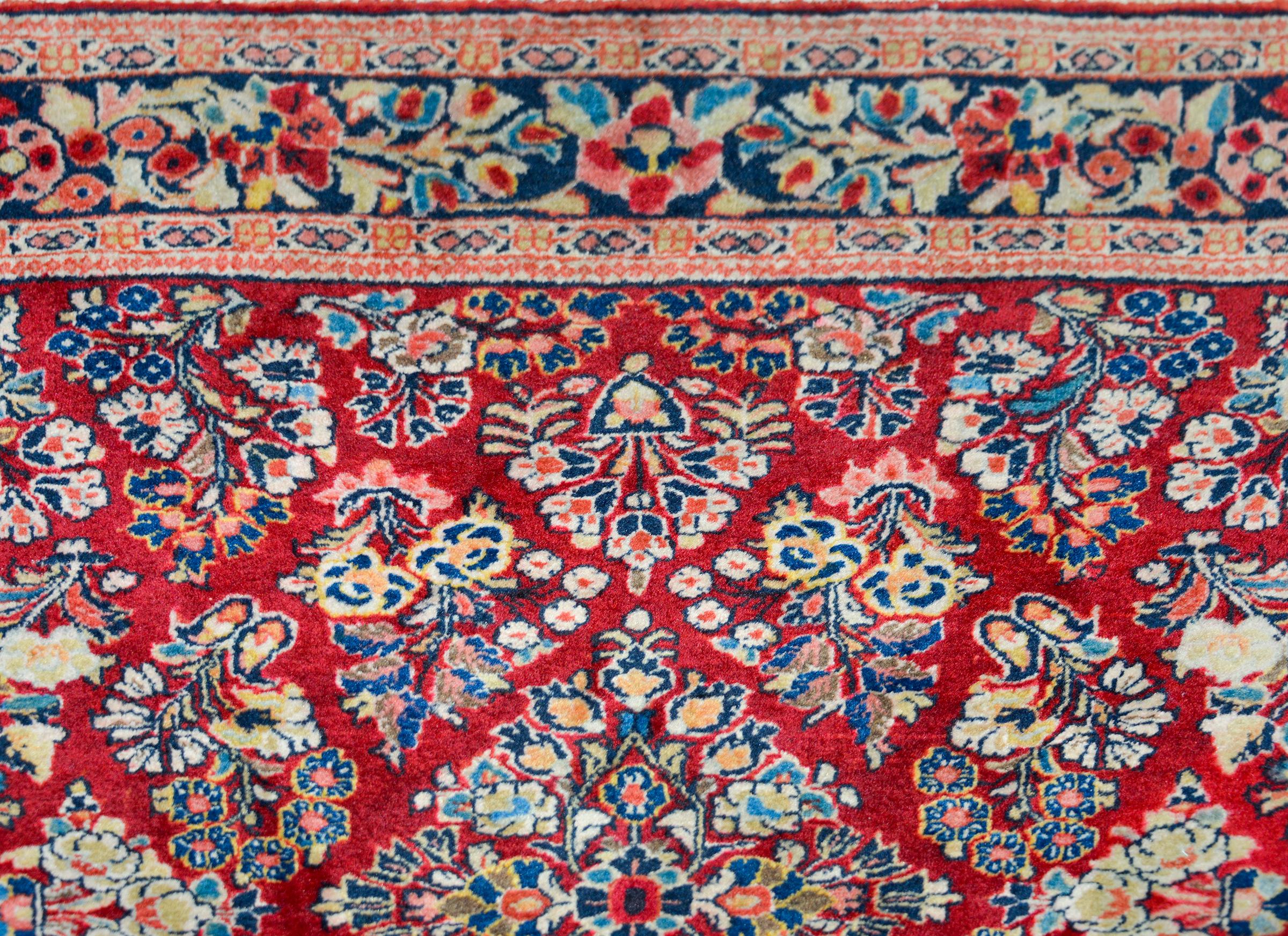 Hand-Knotted Early 20th Century Persian Sarouk Rug