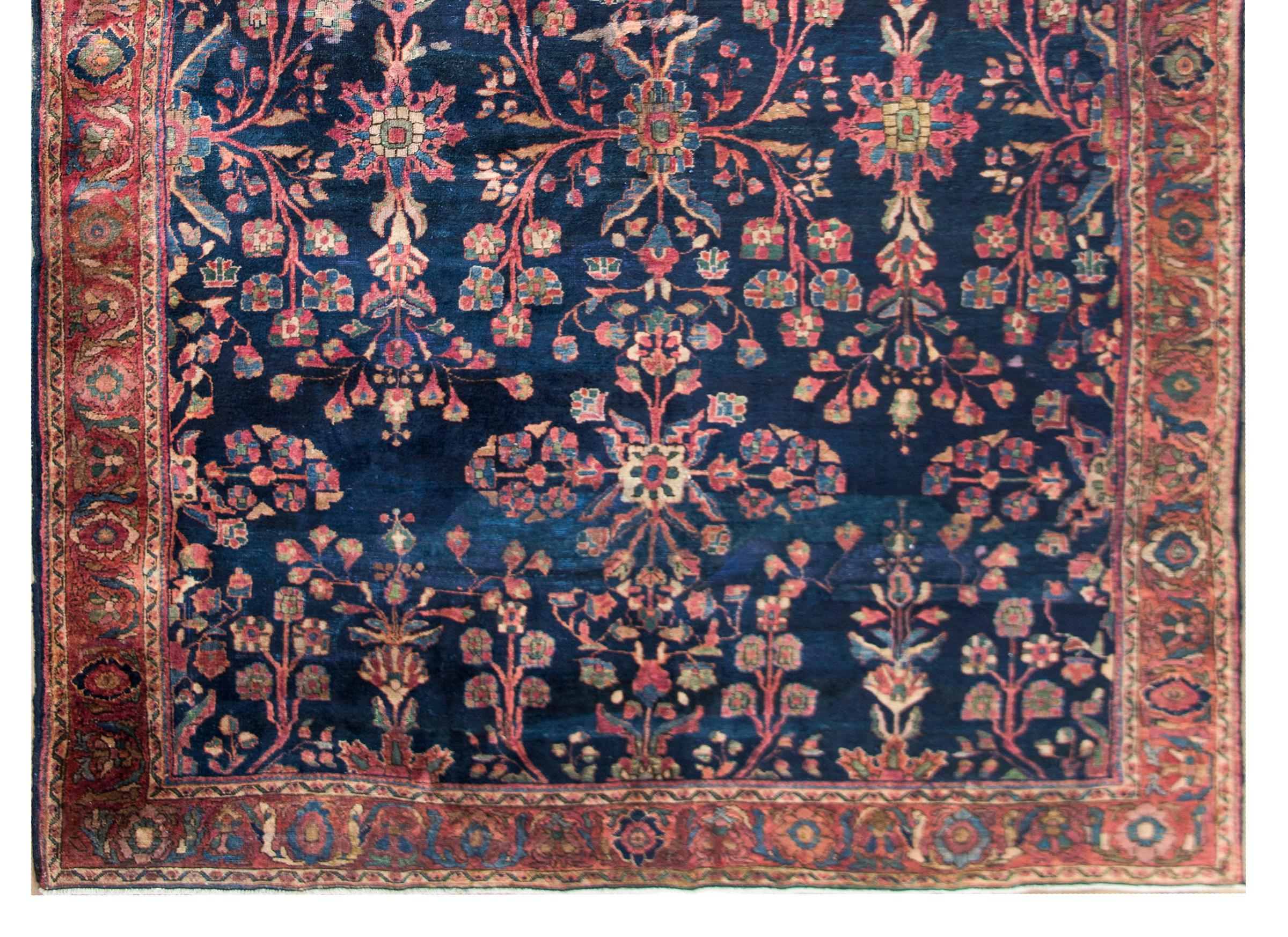 Hand-Knotted Early 20th Century Persian Sarouk Rug For Sale