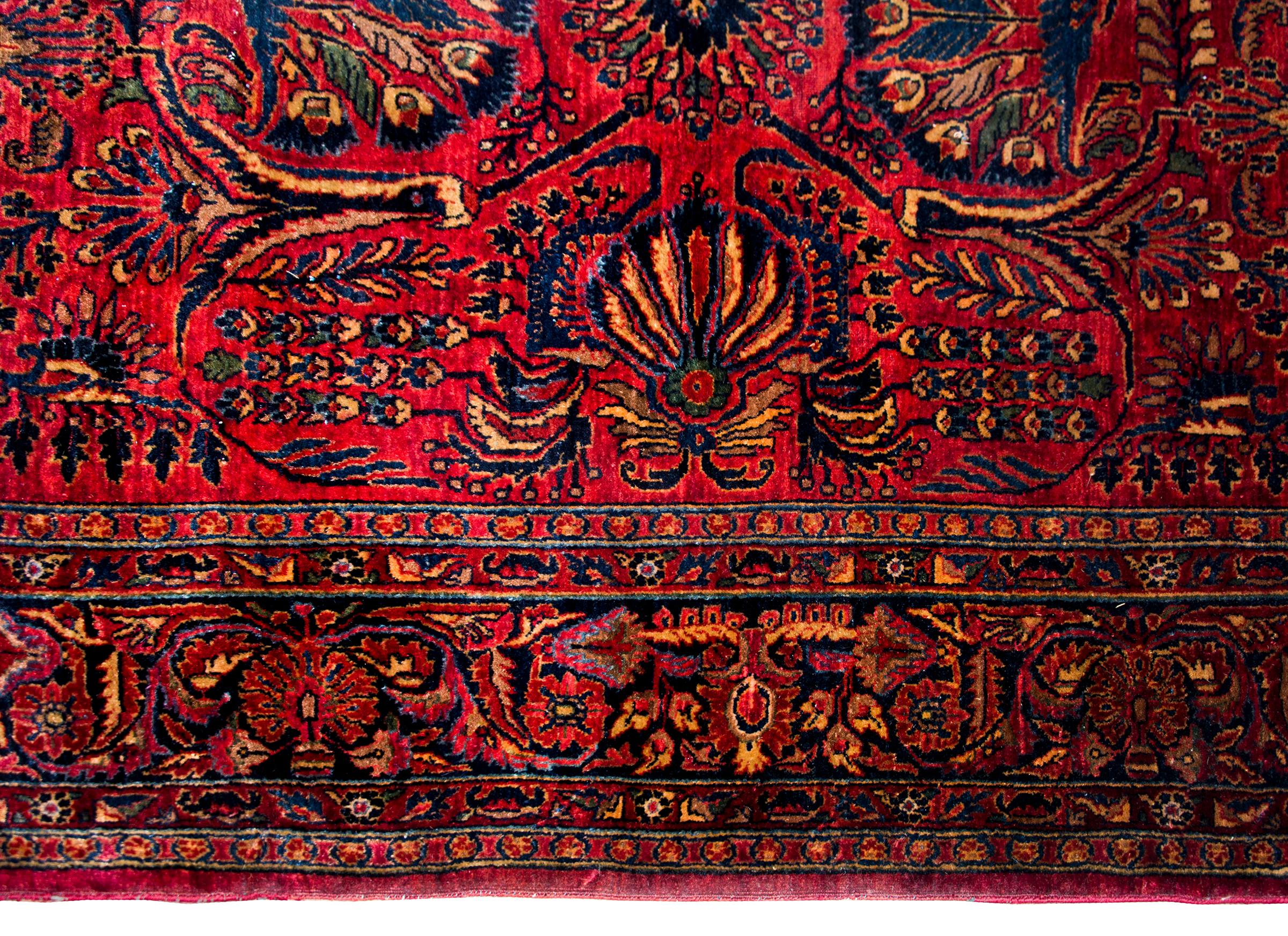 Hand-Knotted Early 20th Century Persian Sarouk Rug