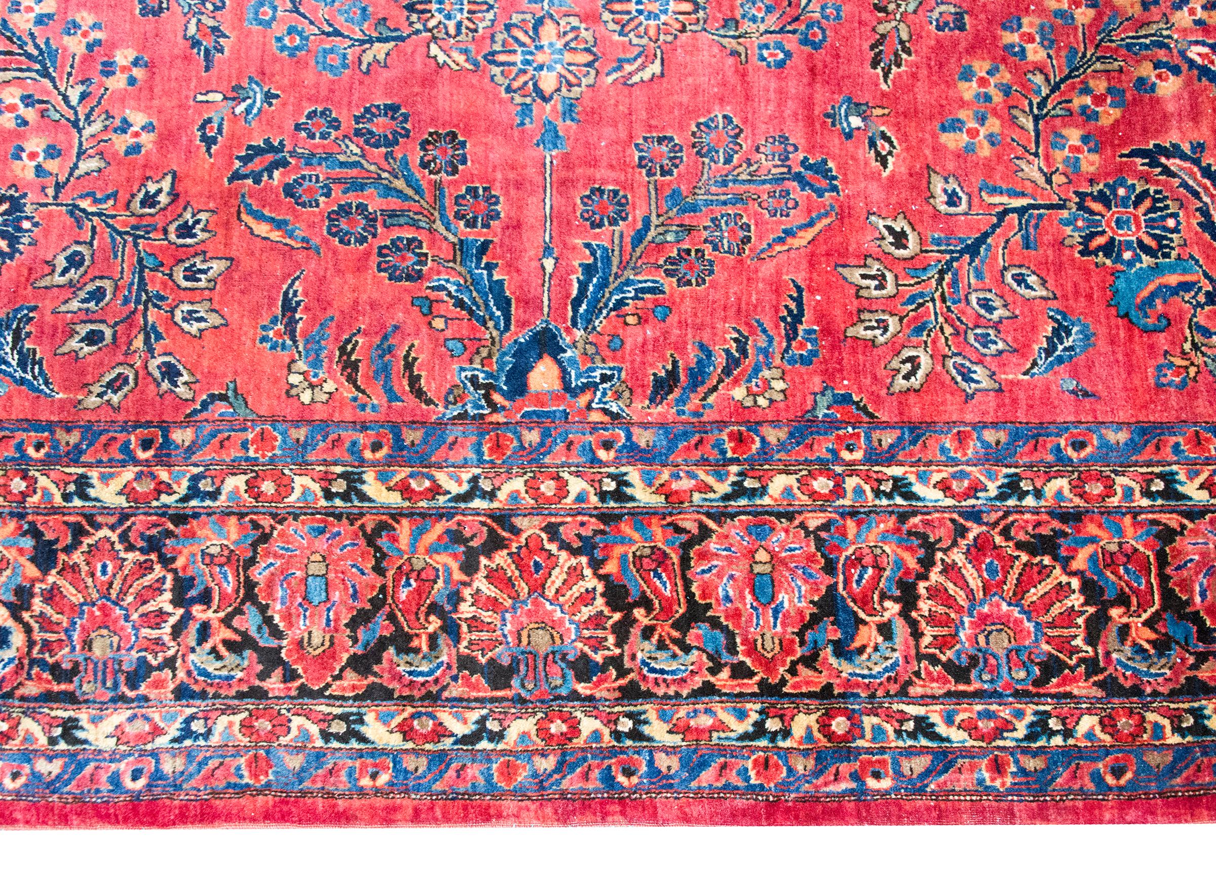 Annodato a mano Tappeto Sarouk persiano dei primi del Novecento in vendita
