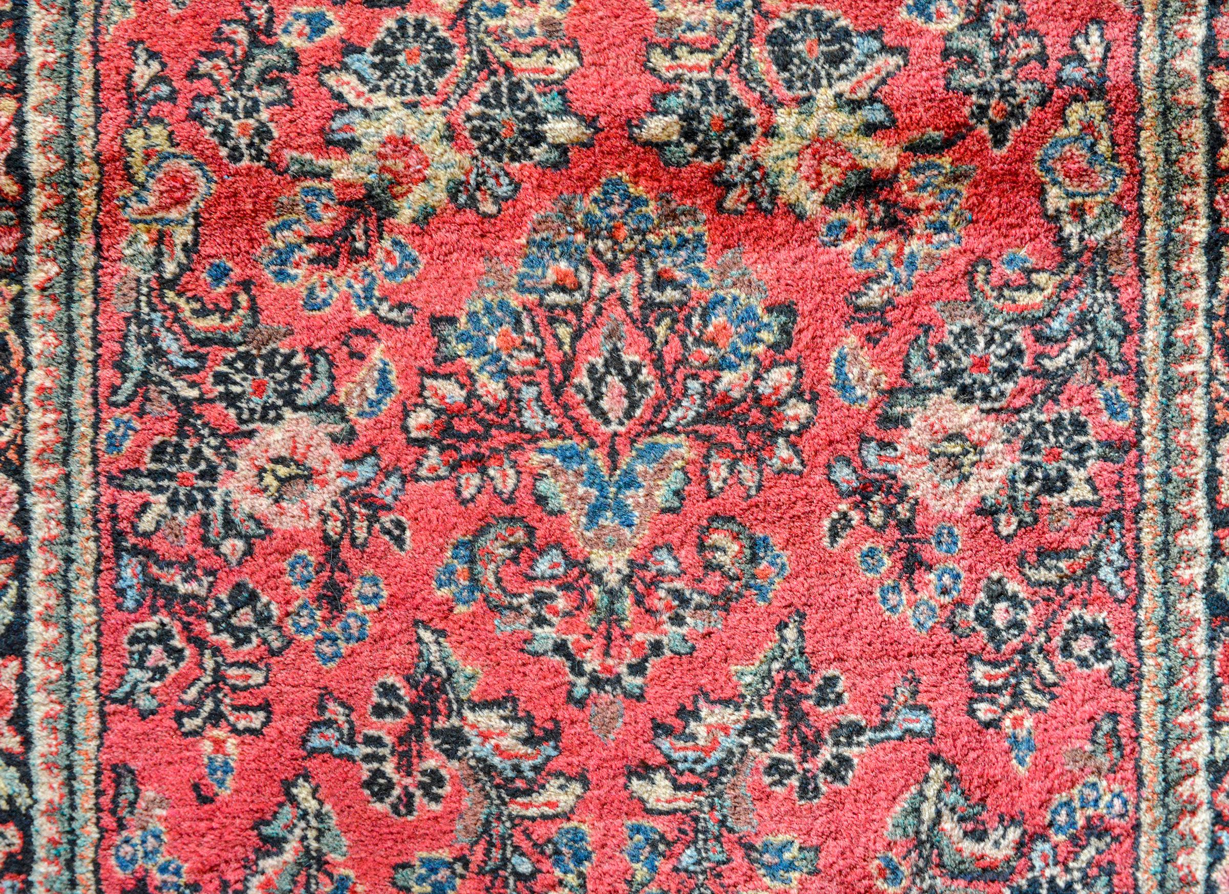 Hand-Knotted Early 20th Century Persian Sarouk Runner For Sale