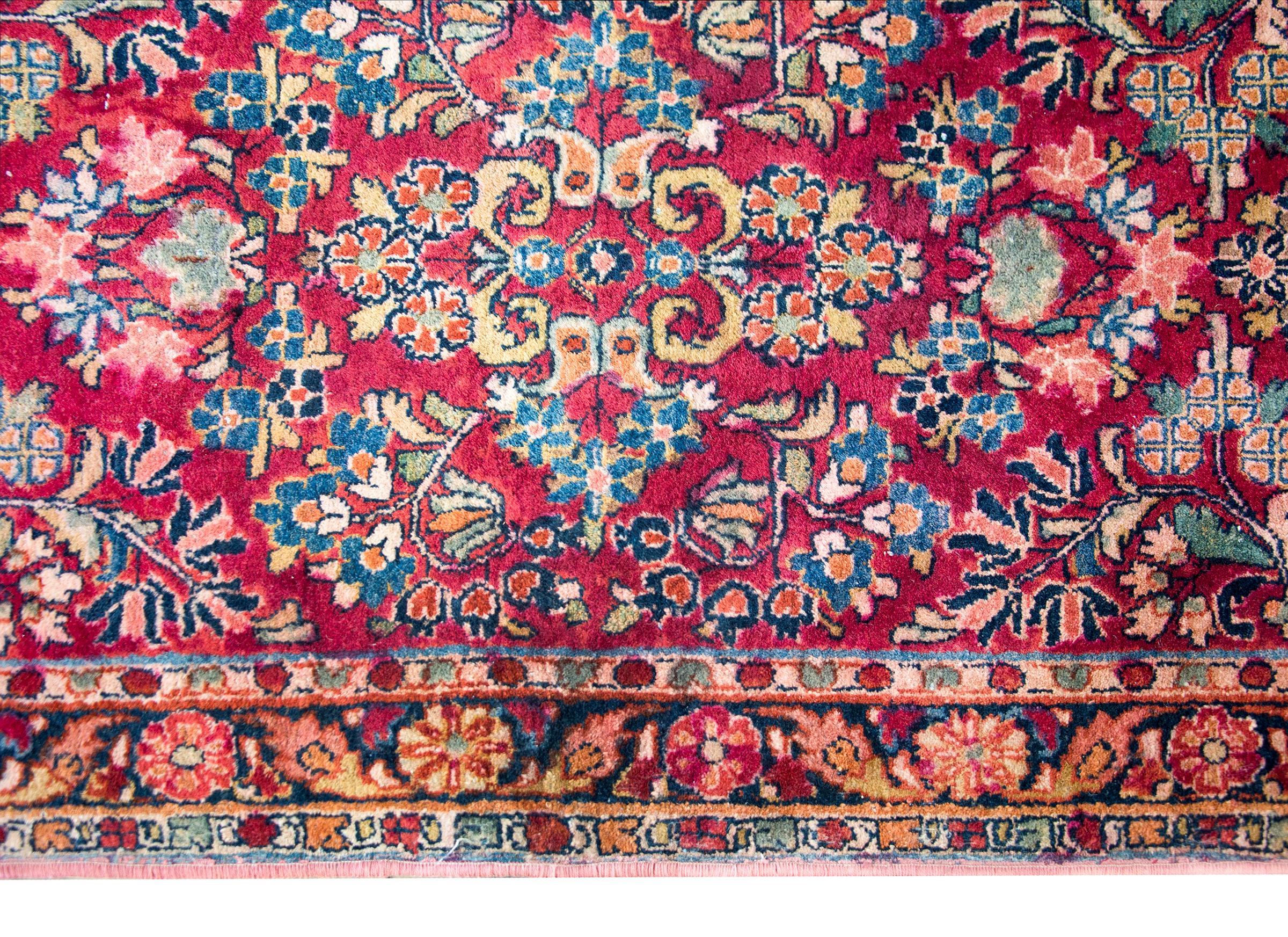 Hand-Knotted Early 20th Century Persian Sarouk Runner For Sale