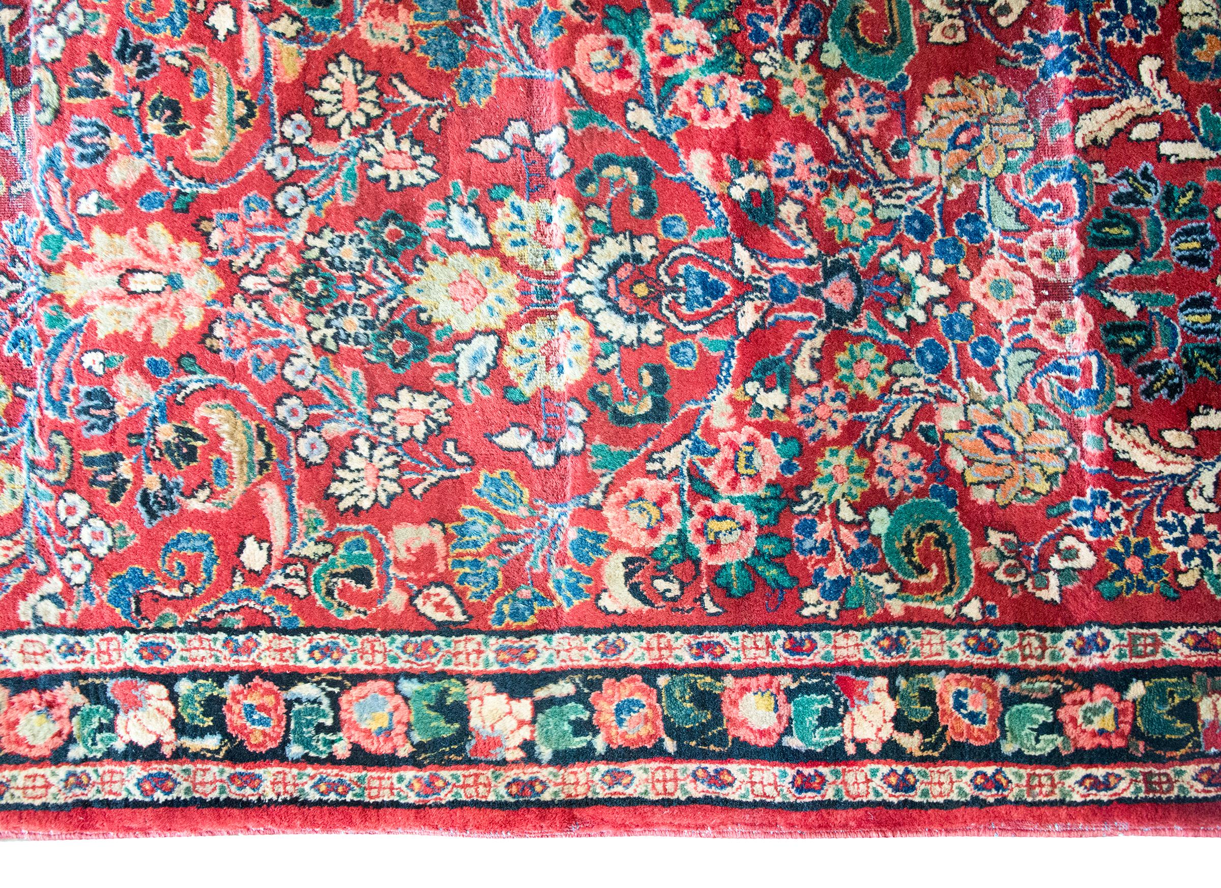 Hand-Knotted Early 20th Century Persian Sarouk Runner For Sale