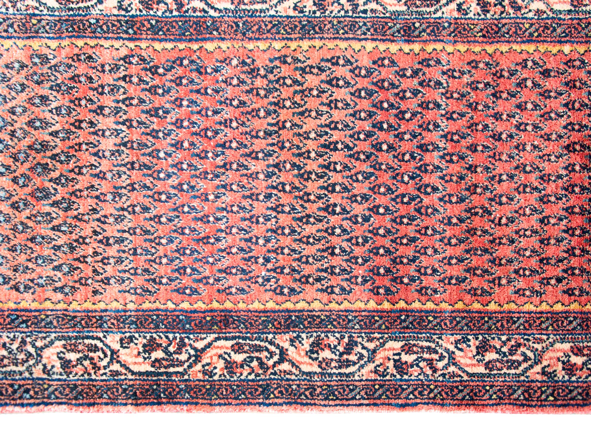 Hand-Knotted Early 20th Century Persian Seraband Runner For Sale
