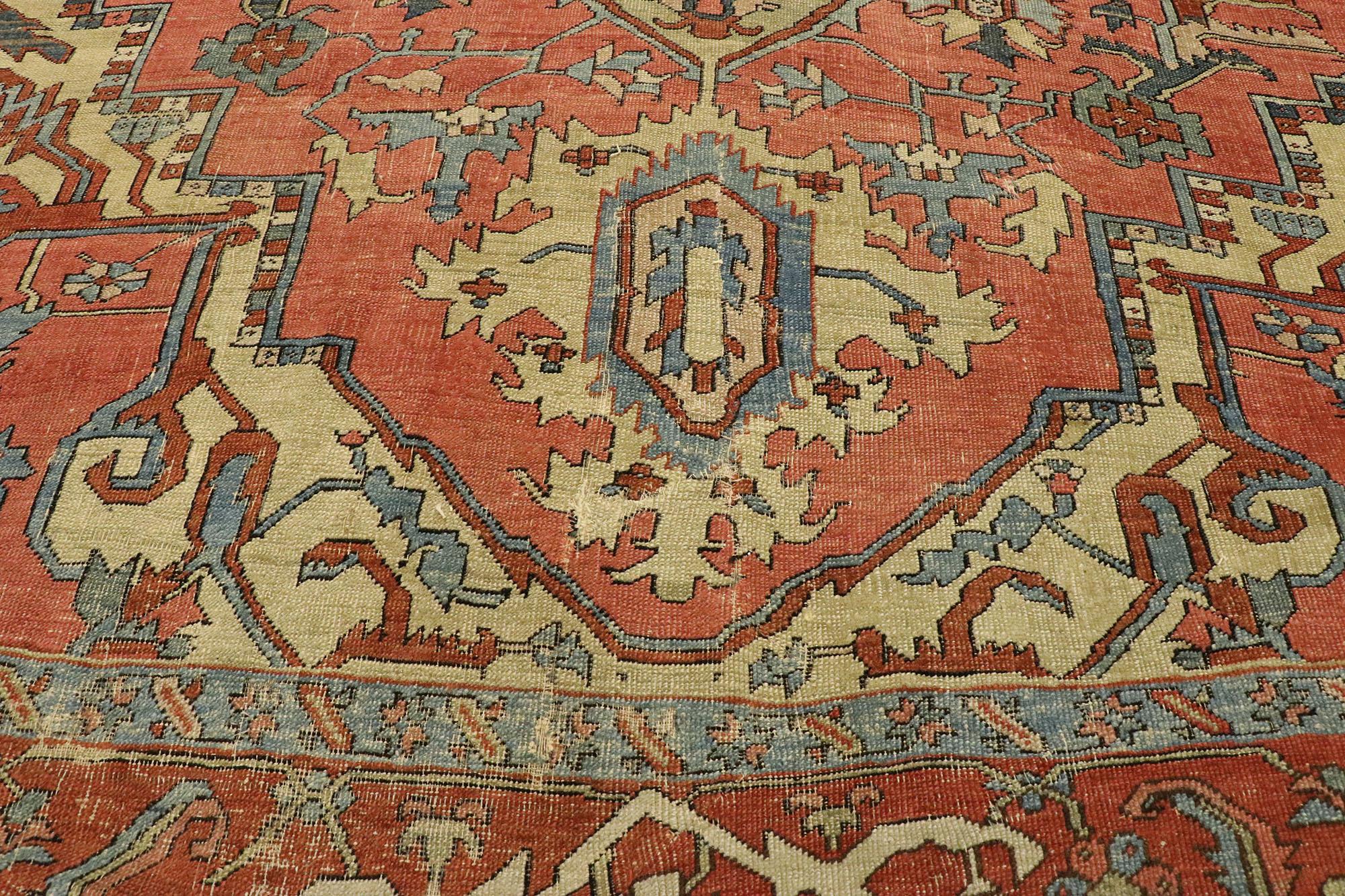Tappeto persiano Serapi dei primi del Novecento con stile moderno in vendita 2