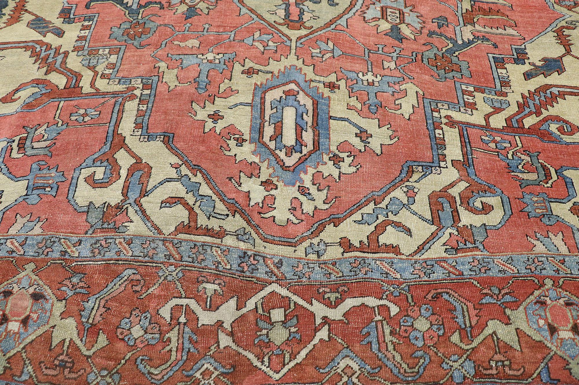 Tappeto persiano Serapi dei primi del Novecento con stile moderno in vendita 10