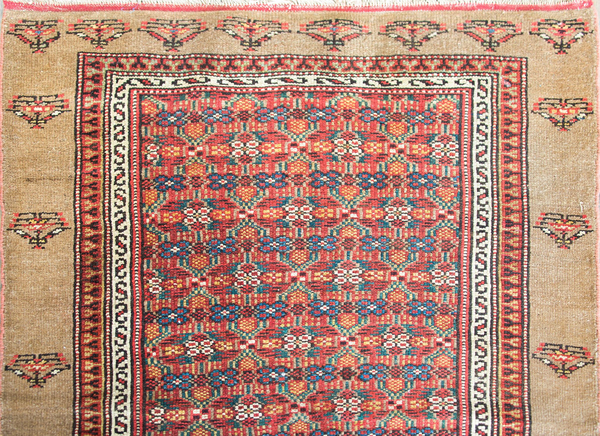 Hand-Knotted Early 20th Century Persian Serb Runner For Sale
