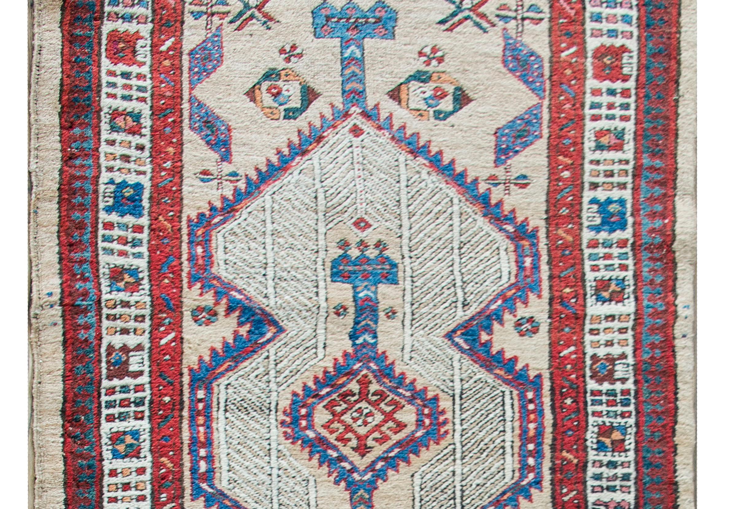 Hand-Knotted Early 20th Century Persian Serb Runner For Sale