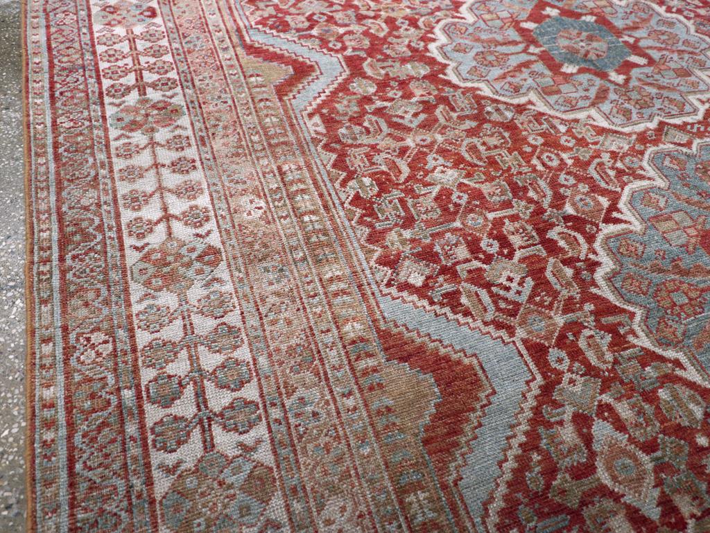 Rustic Early 20th Century Persian Shiraz Accent Carpet For Sale