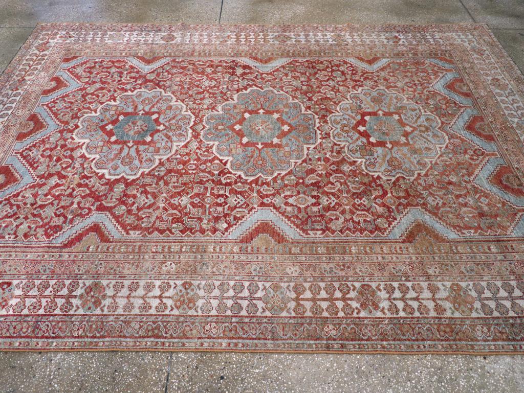 Hand-Knotted Early 20th Century Persian Shiraz Accent Carpet For Sale