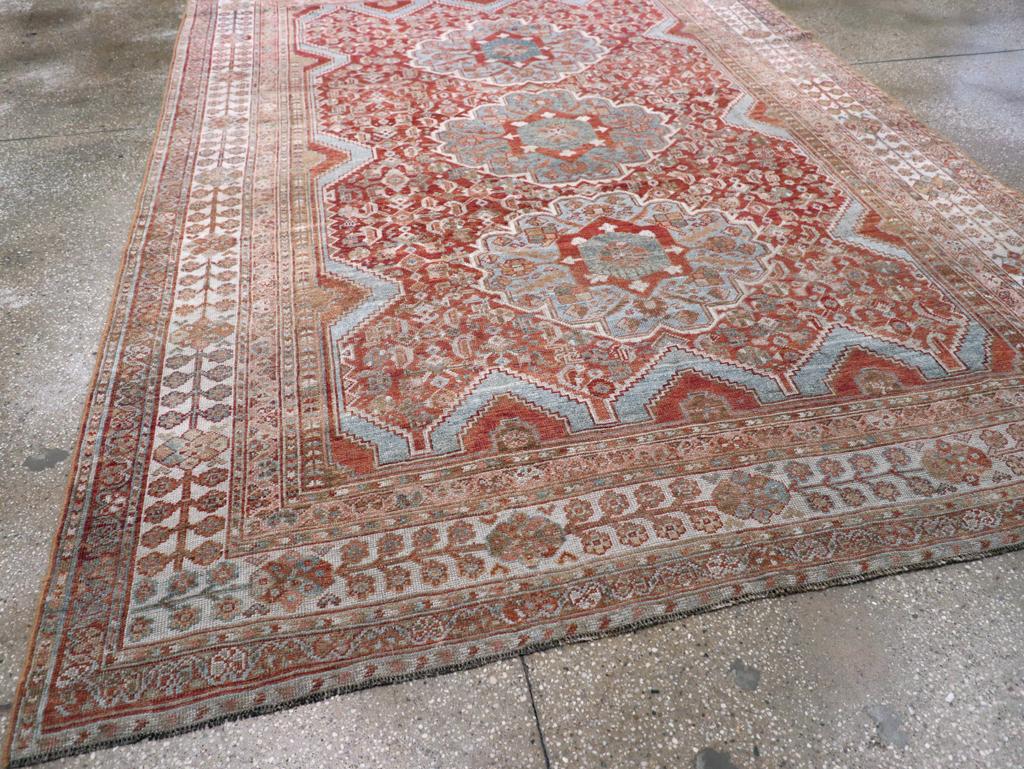 Wool Early 20th Century Persian Shiraz Accent Carpet For Sale