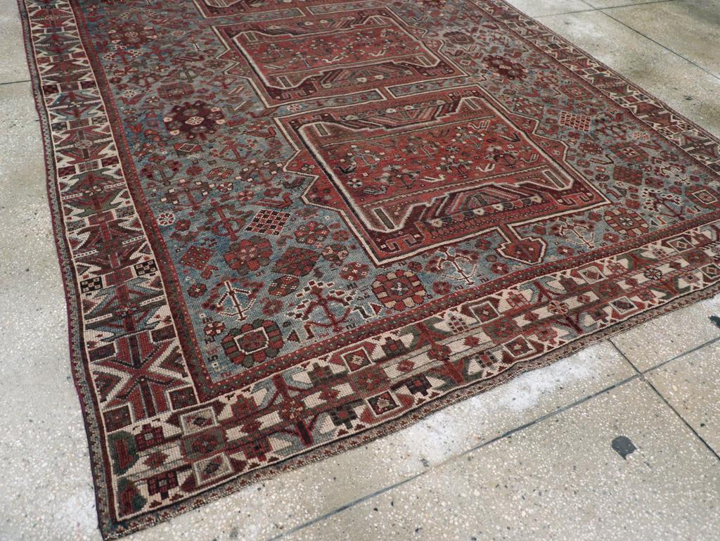 Wool Early 20th Century Persian Shiraz Accent Carpet For Sale
