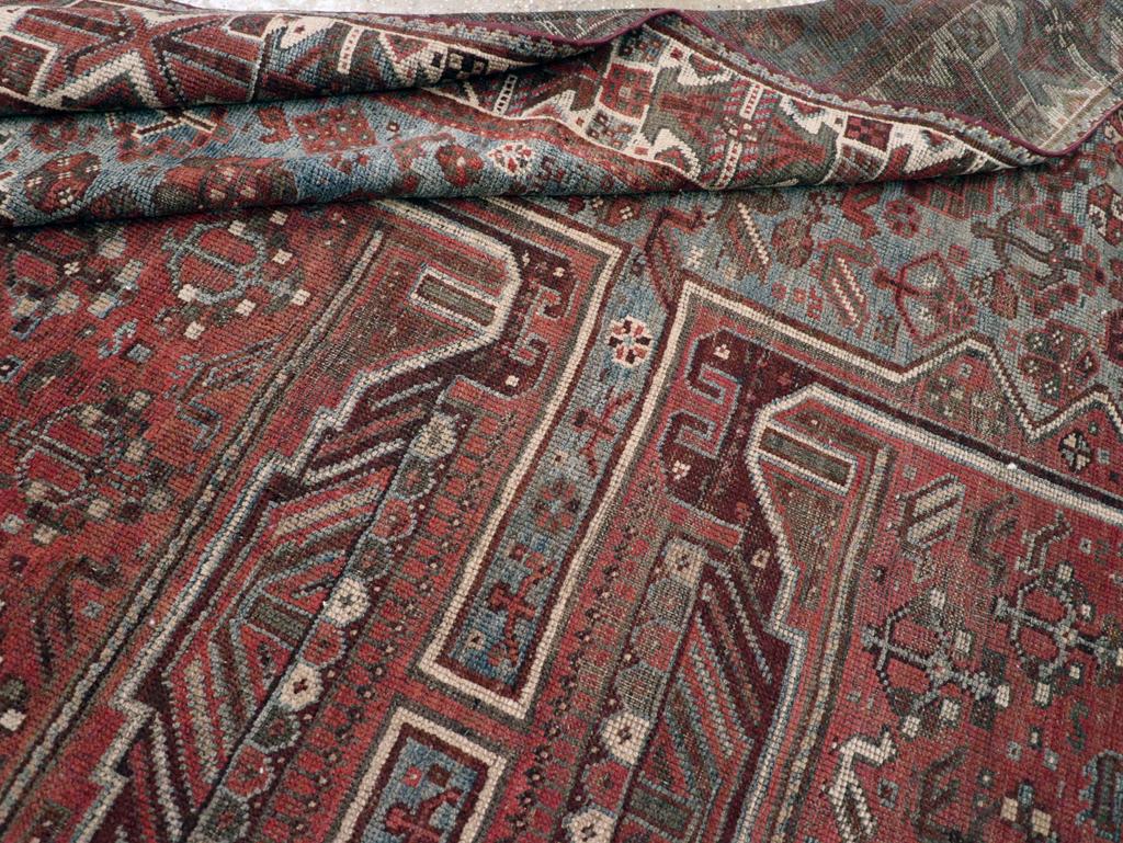 Early 20th Century Persian Shiraz Accent Carpet For Sale 2